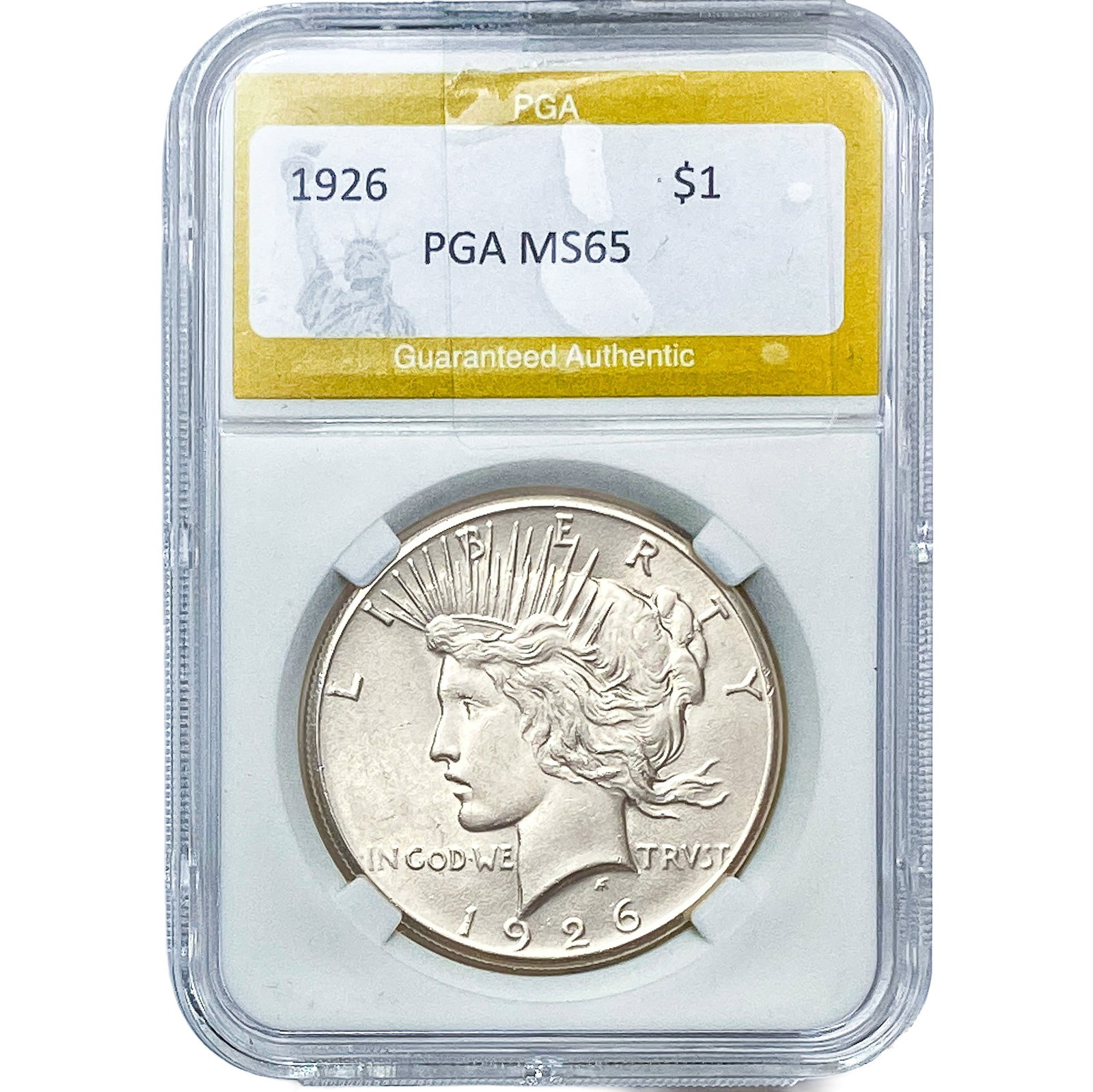 1926 Silver Peace Dollar PGA MS65: 1926 Silver Peace Dollar PGA MS65