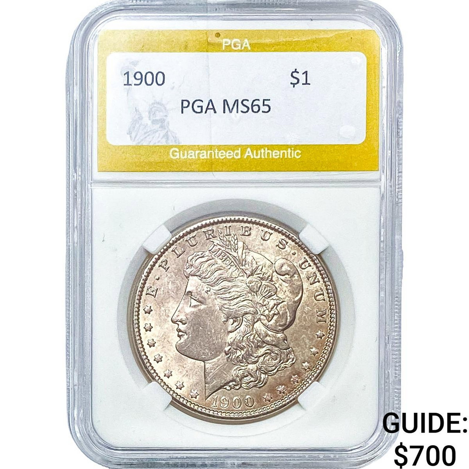 1900 Morgan Silver Dollar PGA MS65: 1900 Morgan Silver Dollar PGA MS65