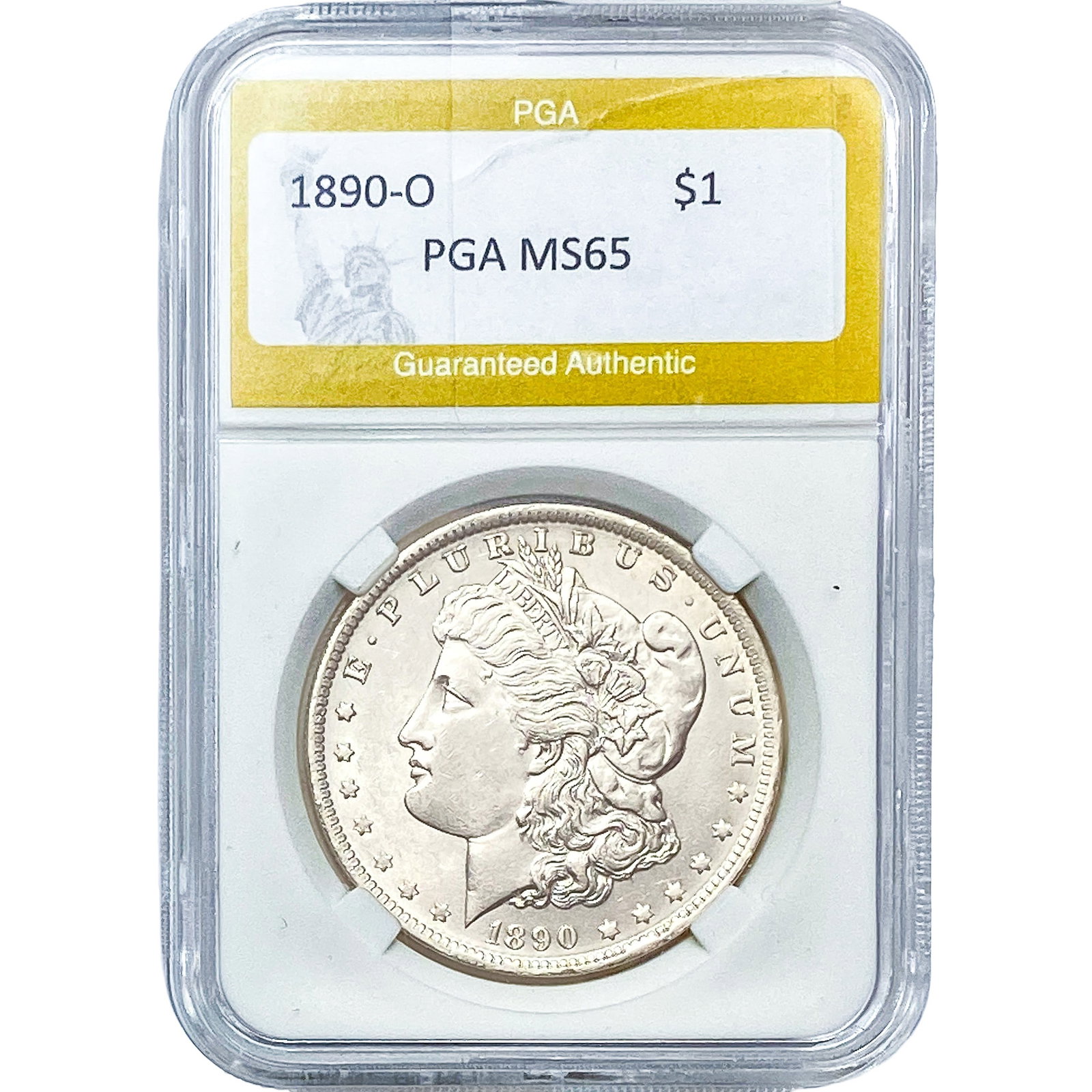 1890-O Morgan Silver Dollar PGA MS65: 1890-O Morgan Silver Dollar PGA MS65
