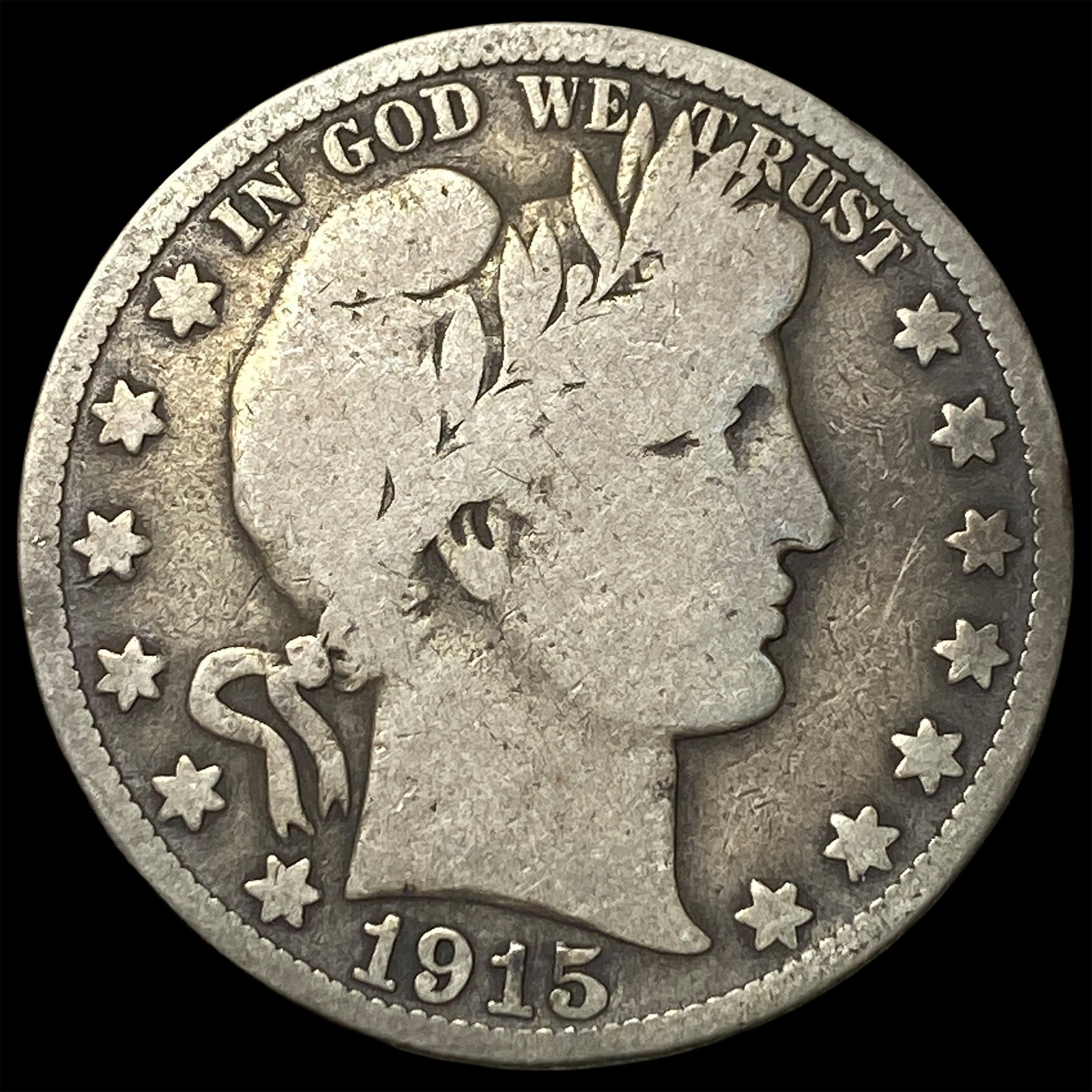 1915-S Silver Barber Half Dollar LIGHTLY CIRCULATED: 1915-S Silver Barber Half Dollar LIGHTLY CIRCULATED