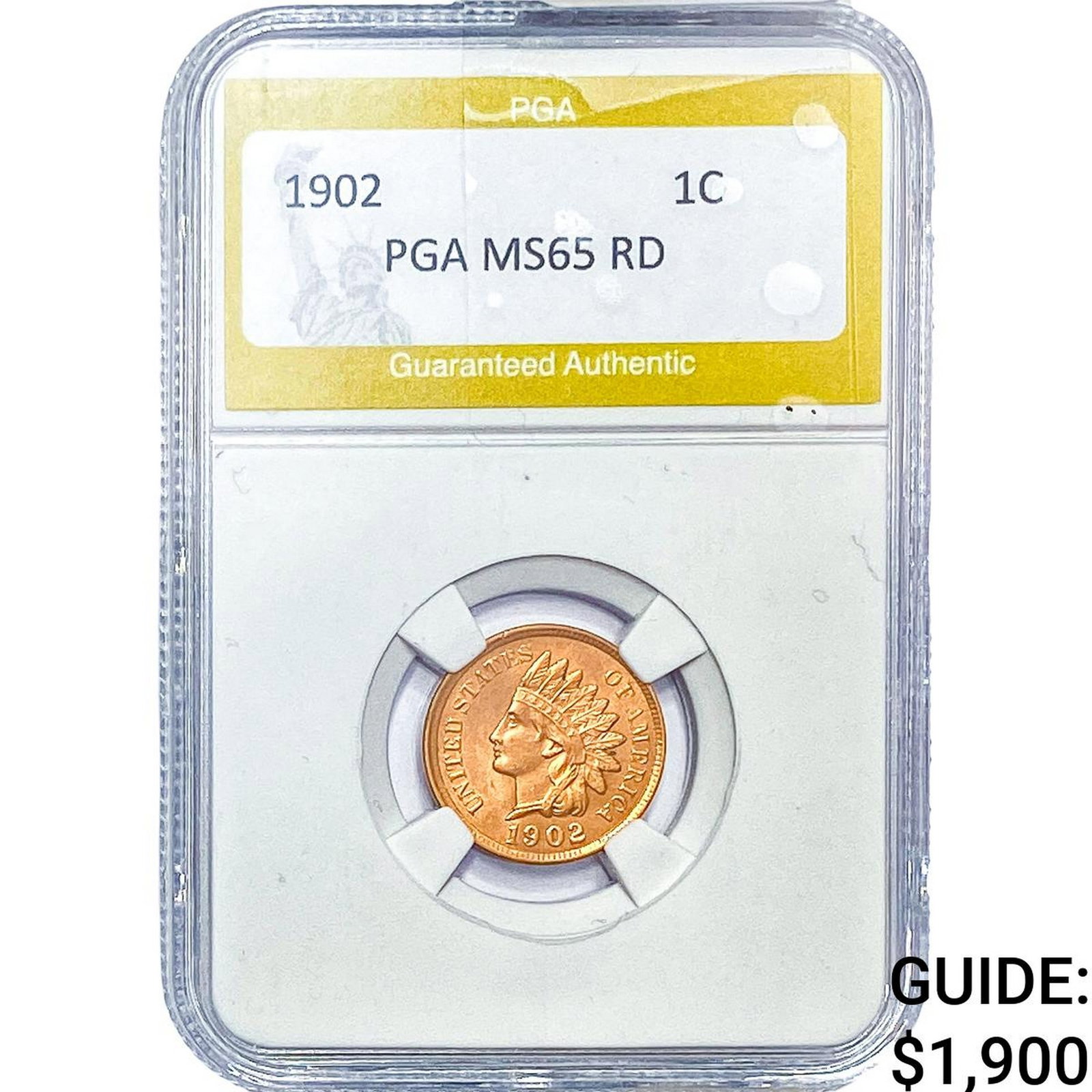 1902 Indian Head Cent PGA MS65RD: 1902 Indian Head Cent PGA MS65RD