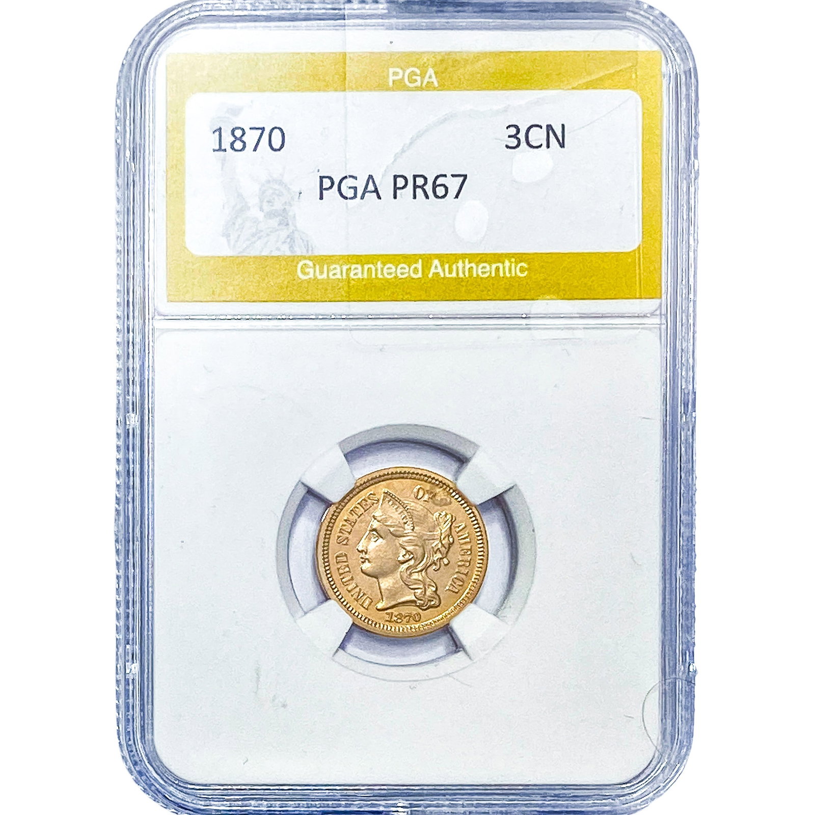 1870 Nickel Three Cent PGA PR67: 1870 Nickel Three Cent PGA PR67