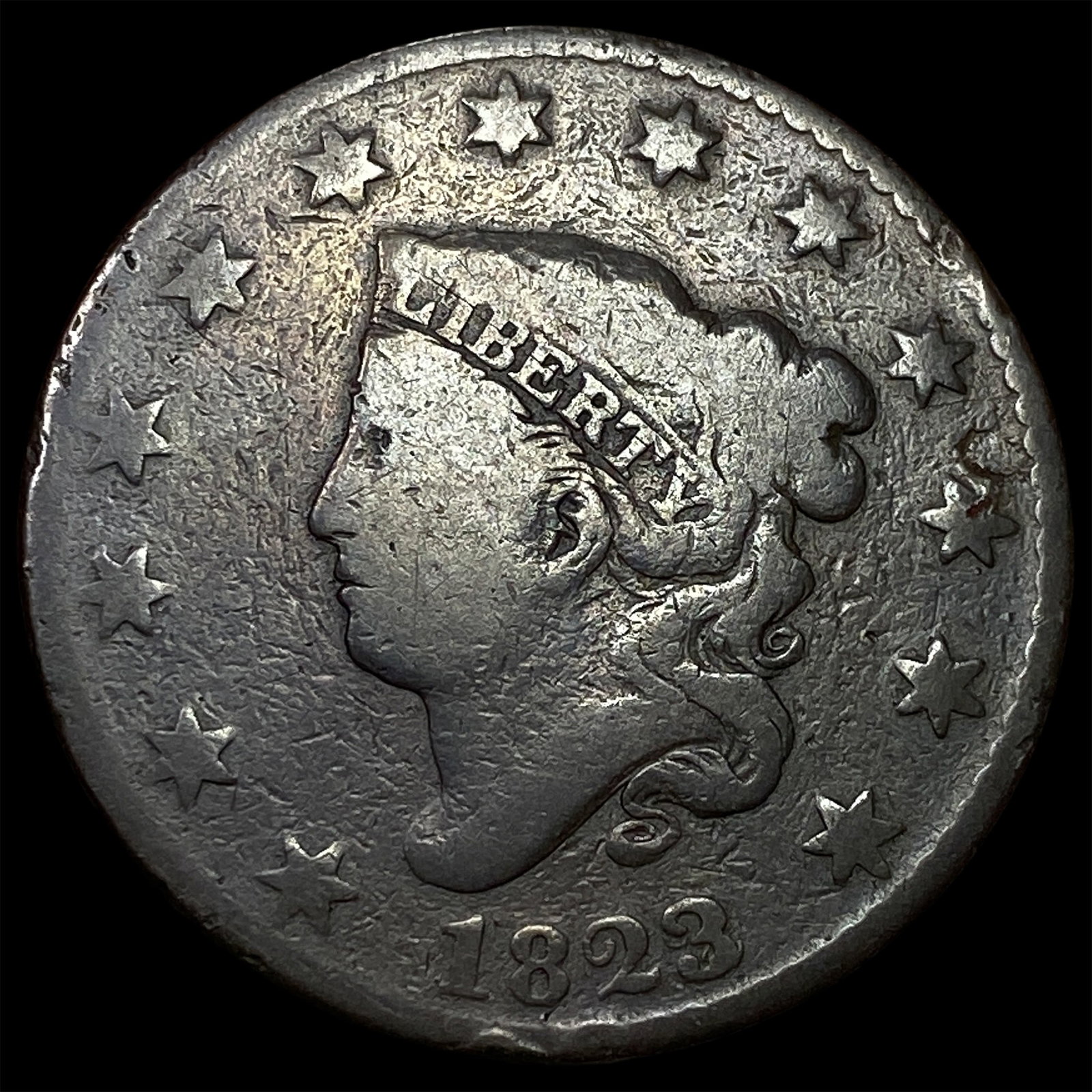 1823/2 Coronet Head Large Cent NICELY CIRCULATED (1 of 2)