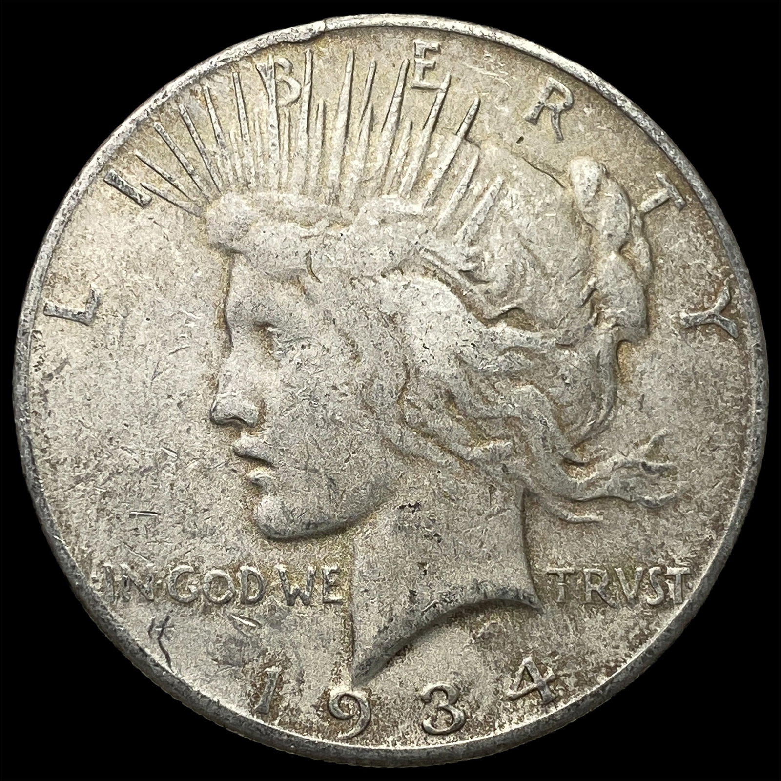 1934-S Peace Silver Dollar NEARLY UNCIRCULATED: 1934-S Peace Silver Dollar NEARLY UNCIRCULATED