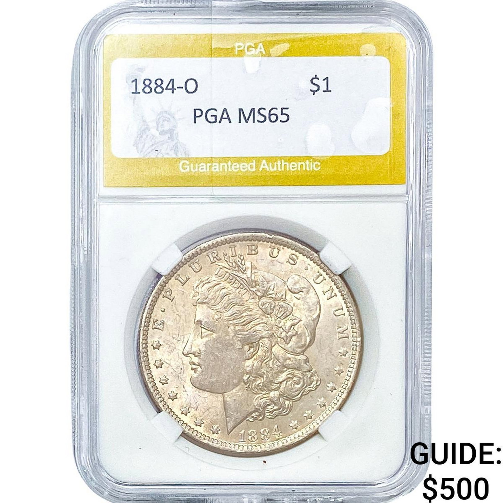 1884-O Morgan Silver Dollar PGA MS65: 1884-O Morgan Silver Dollar PGA MS65