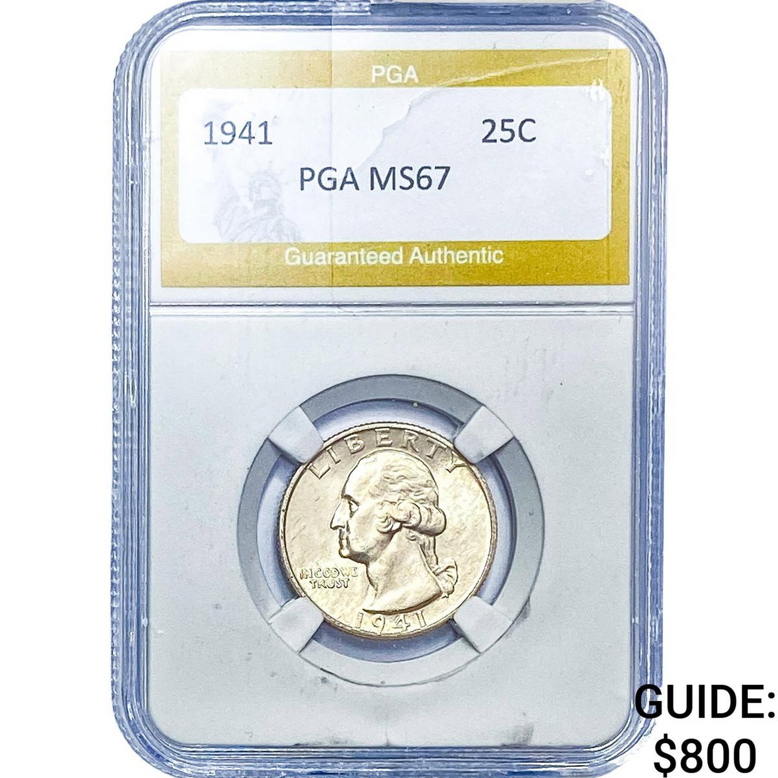 1941 Washington Silver Quarter PGA MS67: 1941 Washington Silver Quarter PGA MS67