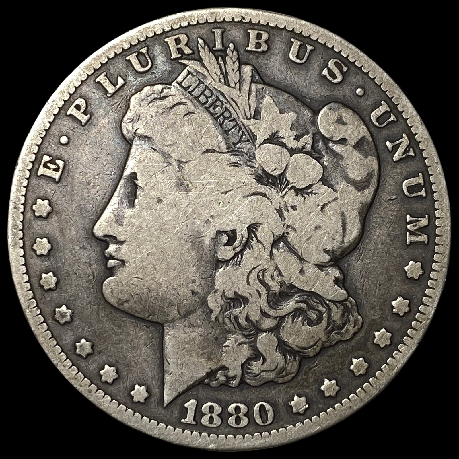 1880-CC rev78 Silver Morgan Dollar NICELY CIRCULATED: 1880-CC rev78 Silver Morgan Dollar NICELY CIRCULATED