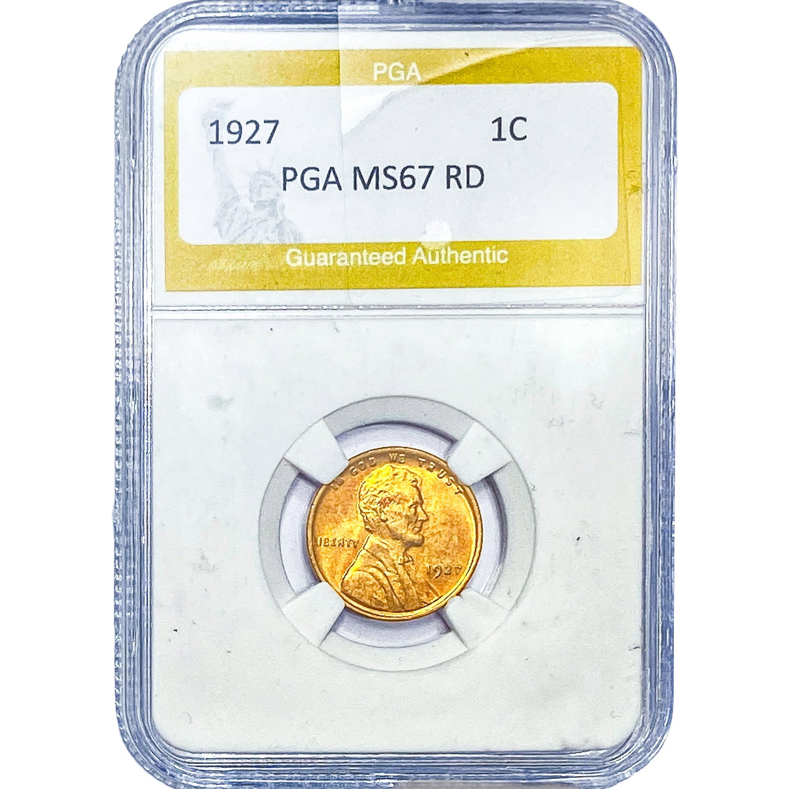 1927 Wheat Cent PGA MS67RD: 1927 Wheat Cent PGA MS67RD
