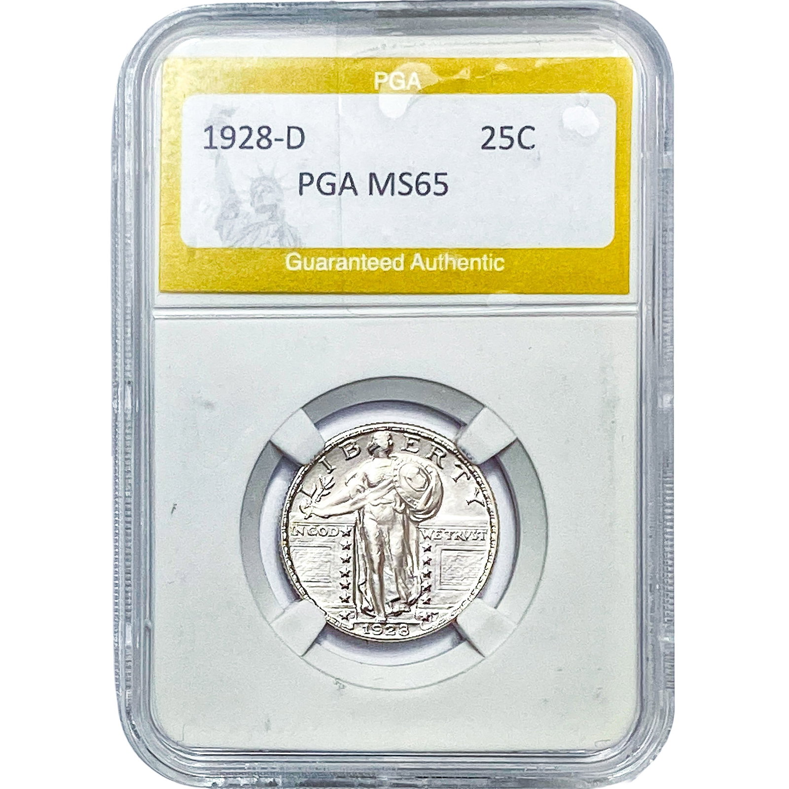 1928-D Standing Liberty Quarter PGA MS65: 1928-D Standing Liberty Quarter PGA MS65