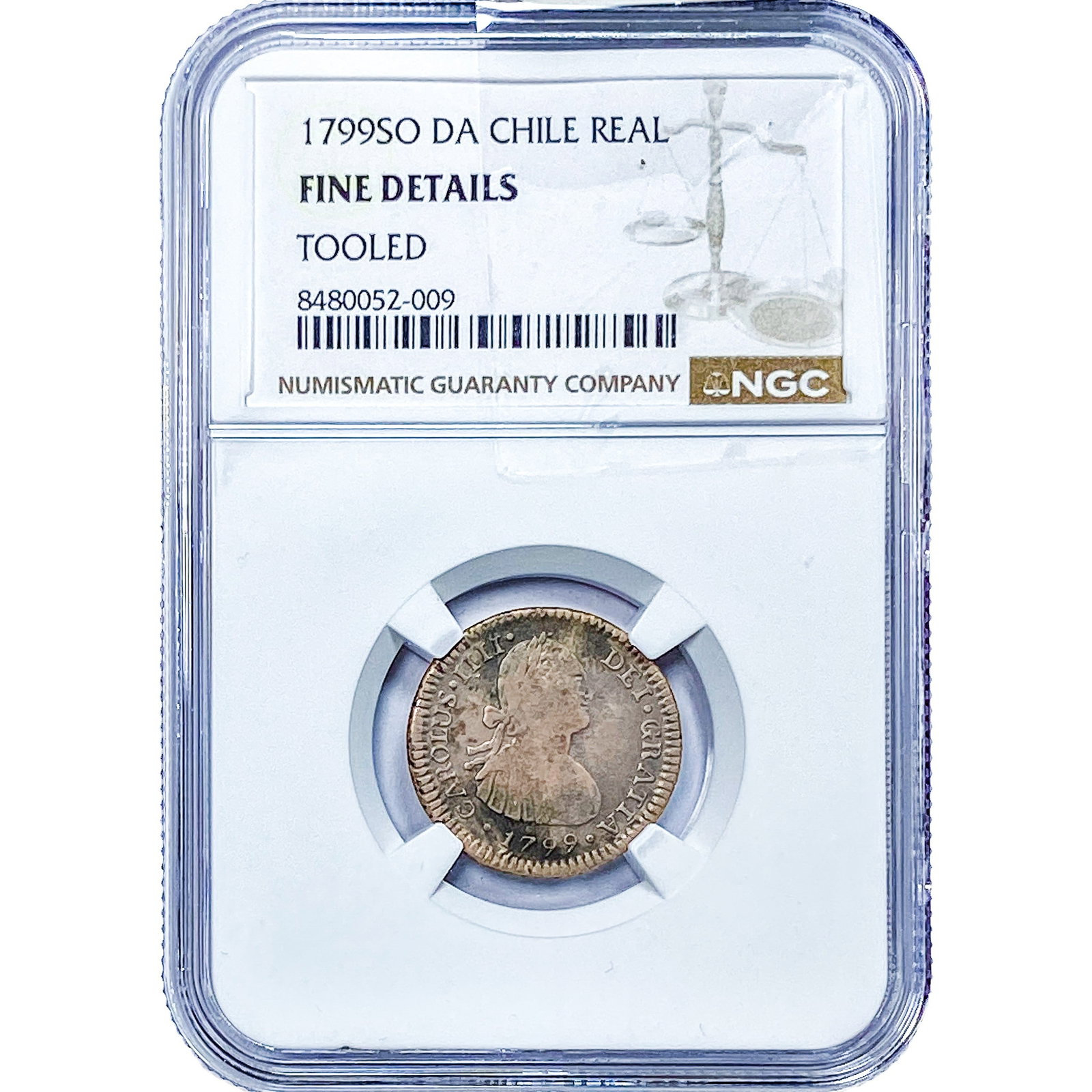 1799 Colonial Spain Silver 1 Real NGC F Details: 1799 Colonial Spain Silver 1 Real NGC F Details