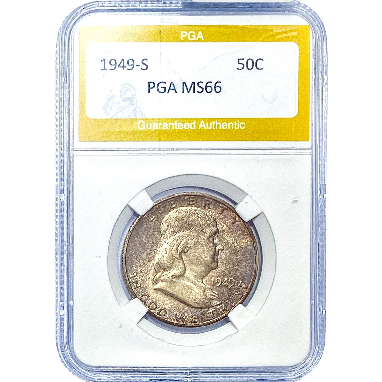 1949-S Franklin Half Dollar PGA MS66: 1949-S Franklin Half Dollar PGA MS66