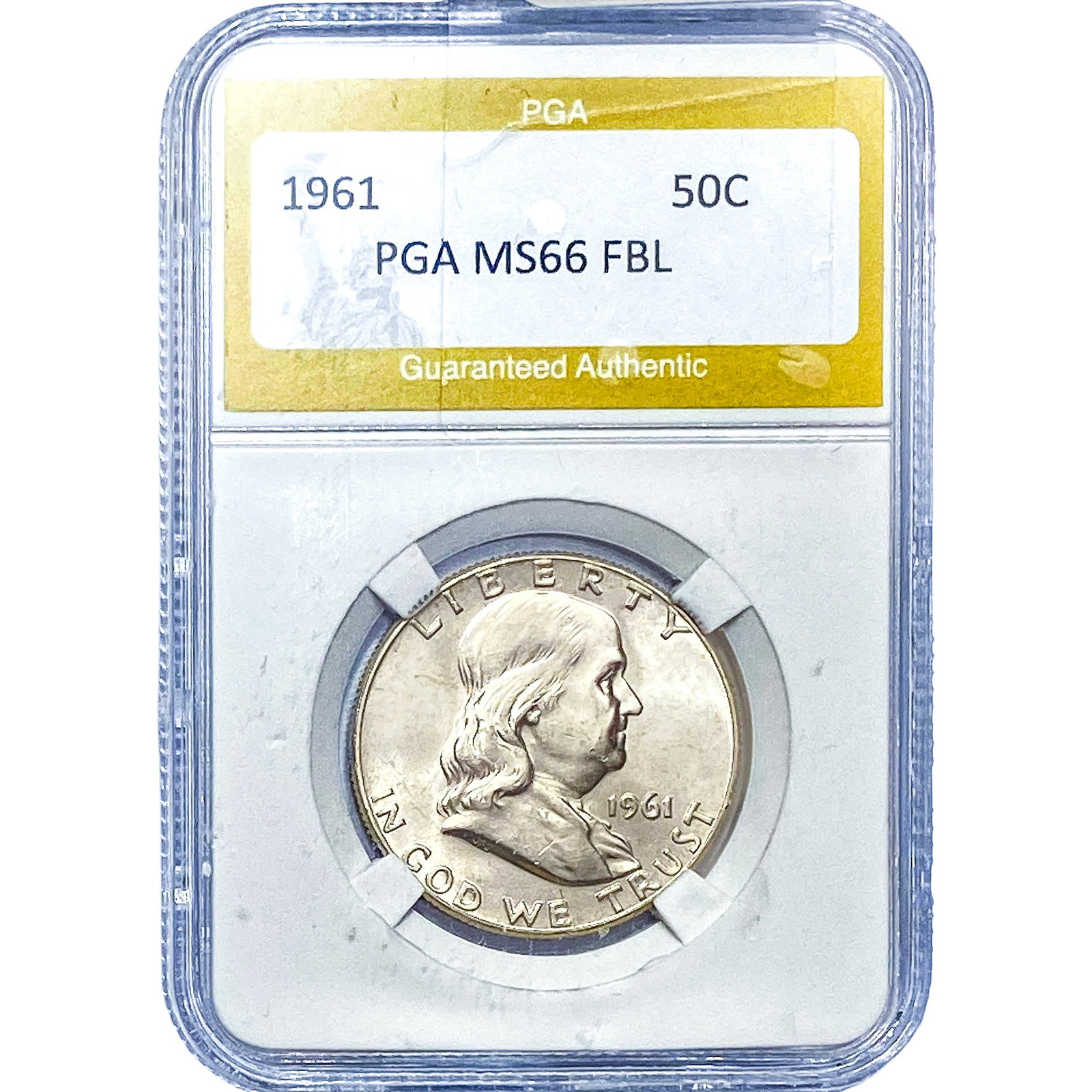 1961 Franklin Half Dollar PGA MS66FBL: 1961 Franklin Half Dollar PGA MS66FBL