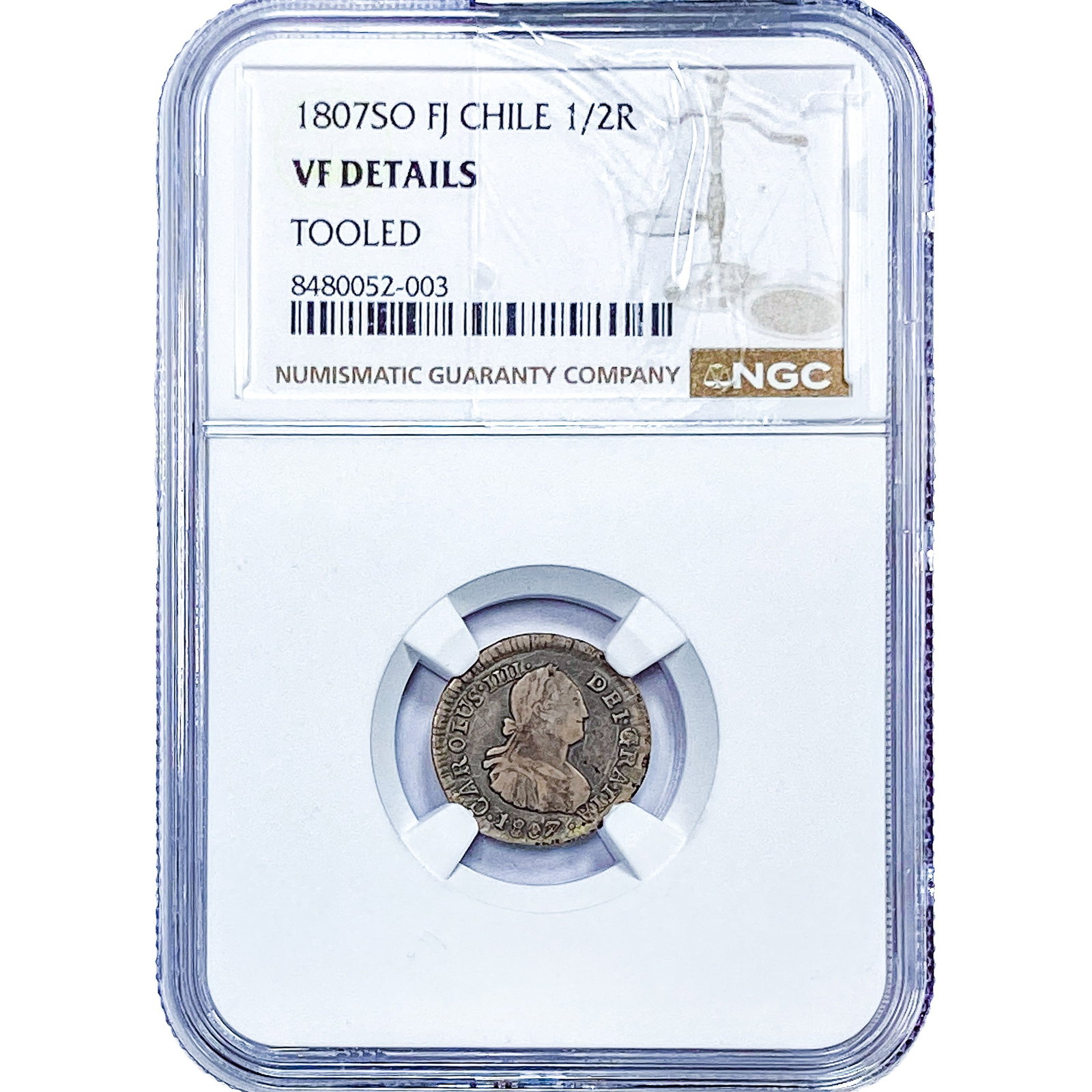 1807 Colonial Spain Silver 1/2 Real NGC VF Details: 1807 Colonial Spain Silver 1/2 Real NGC VF Details