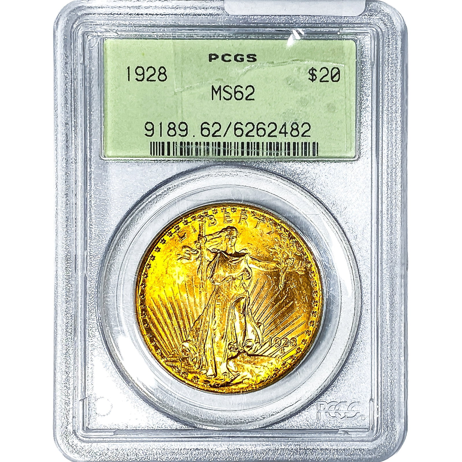 1928 $20 Gold Double Eagle PCGS MS62: 1928 $20 Gold Double Eagle PCGS MS62