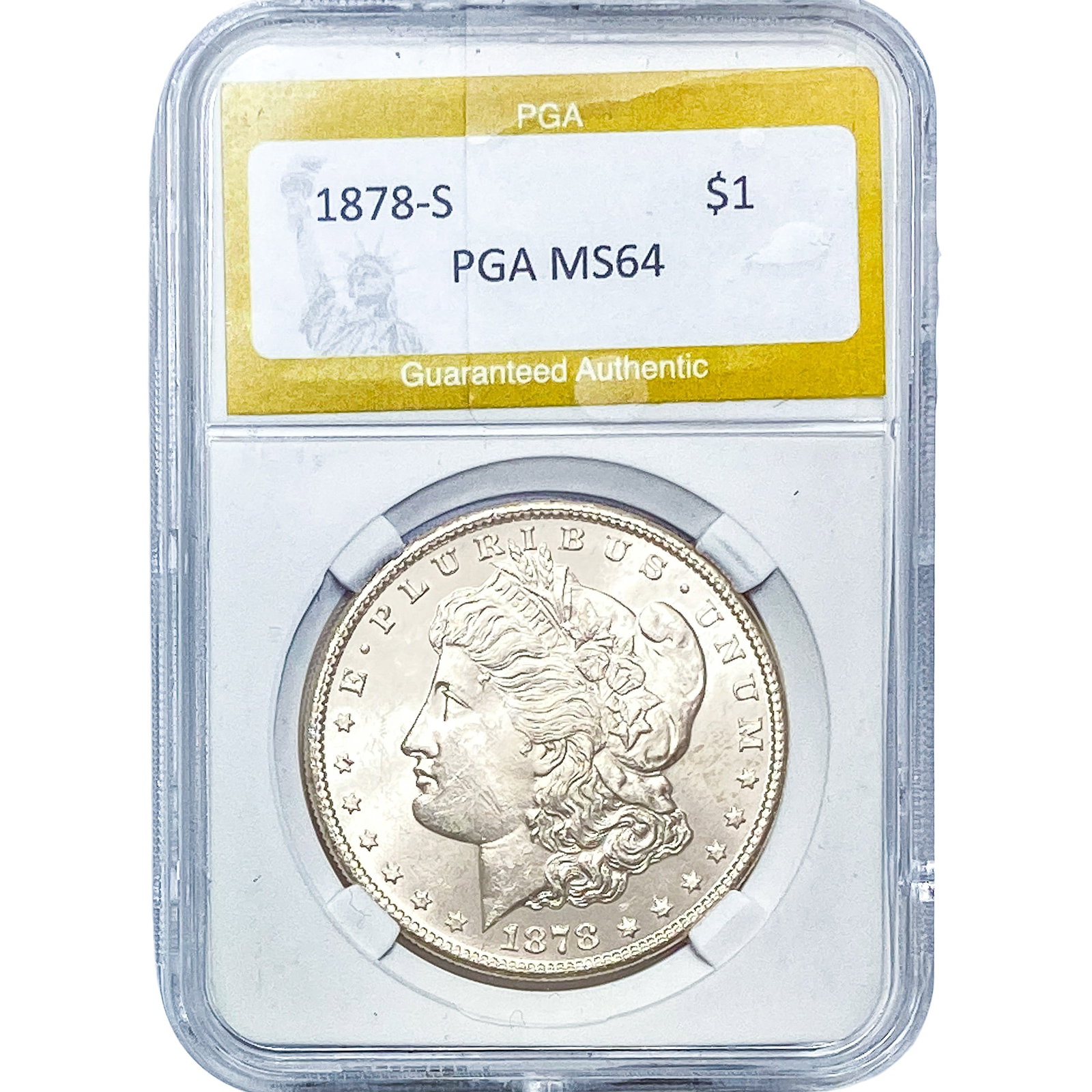 1878-S Morgan Silver Dollar PGA MS64: 1878-S Morgan Silver Dollar PGA MS64