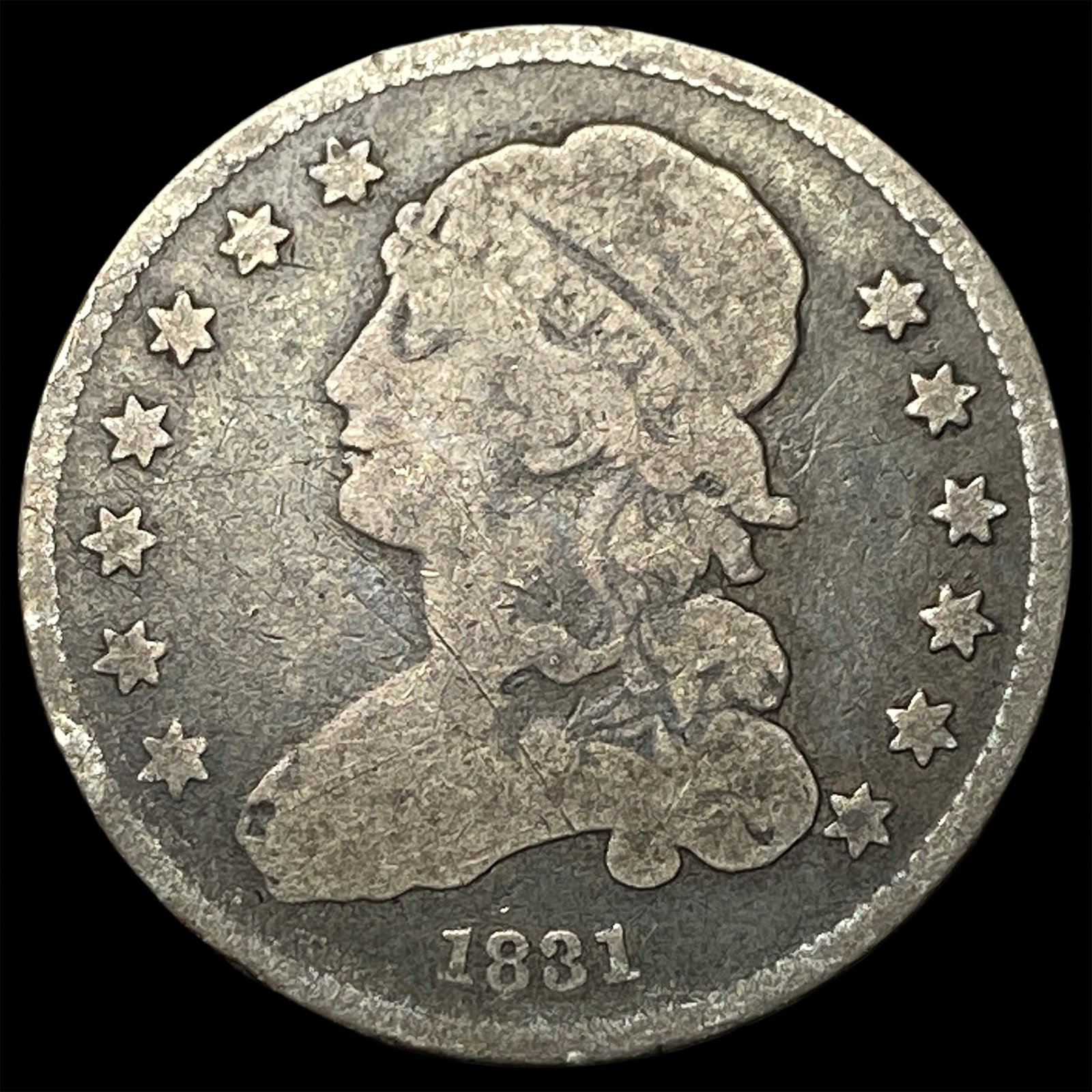 1831 Capped Bust Silver Quarter LIGHTLY CIRCULATED: 1831 Capped Bust Silver Quarter LIGHTLY CIRCULATED