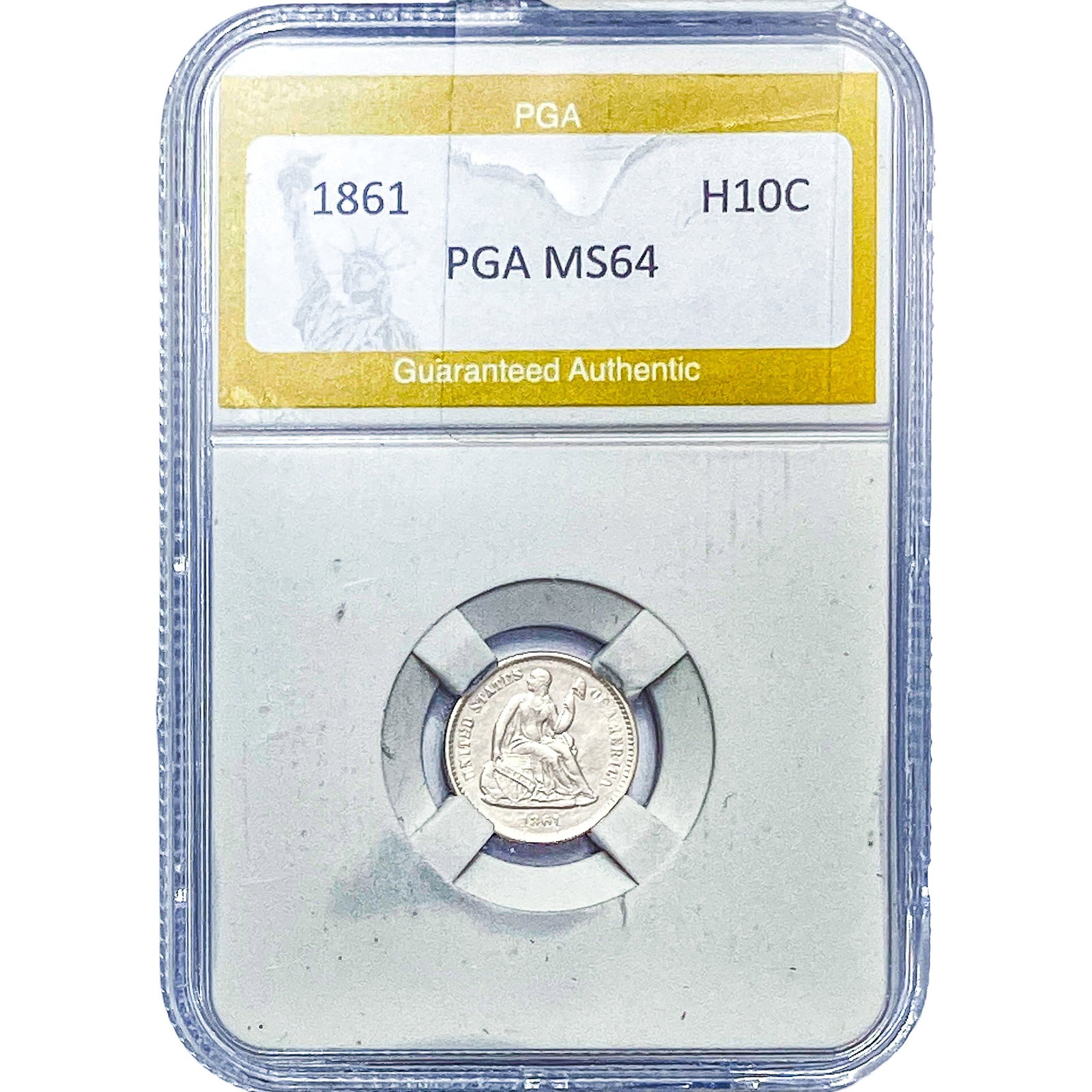 1861 Seated Liberty Half Dime PGA MS64: 1861 Seated Liberty Half Dime PGA MS64