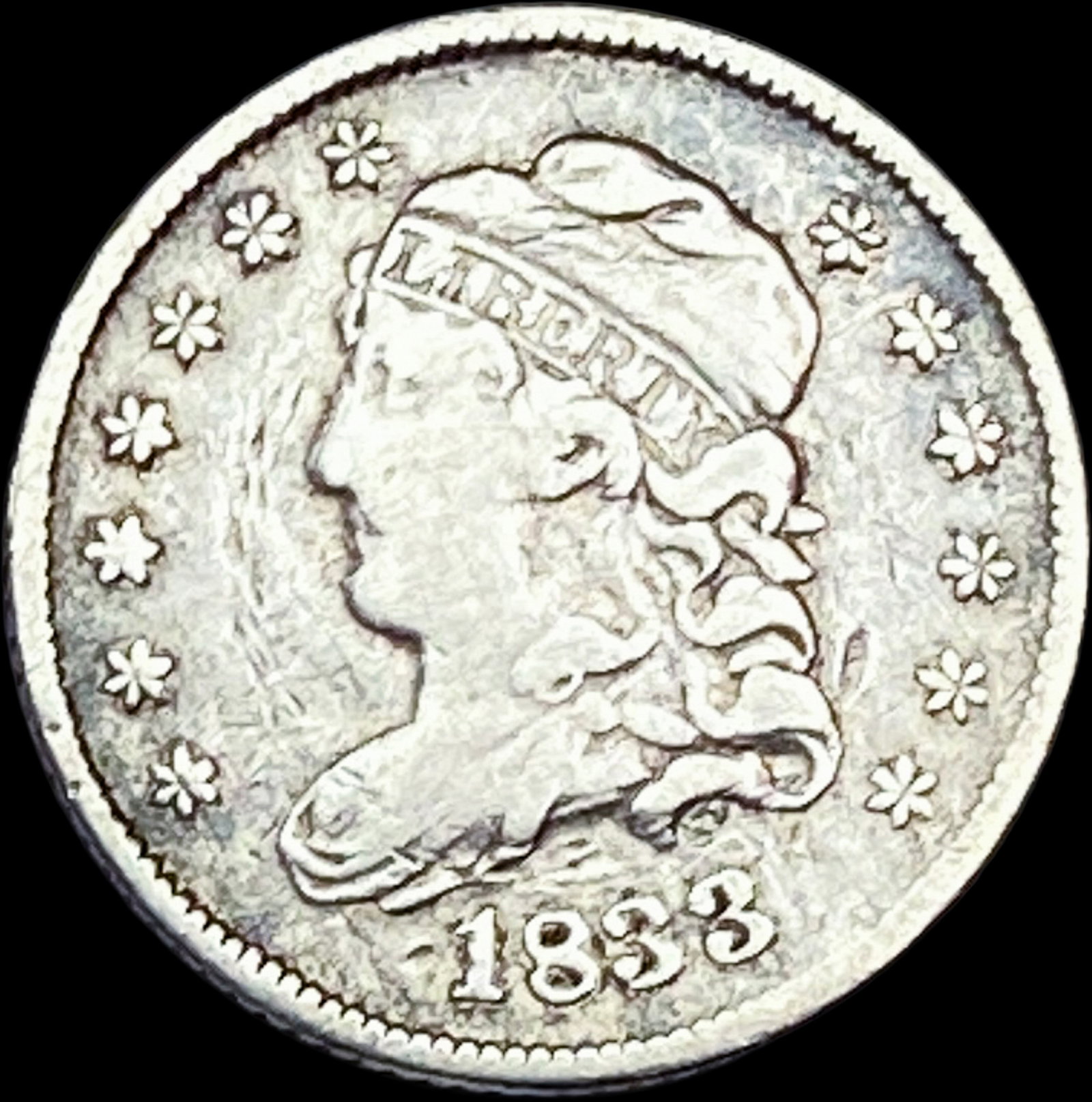1833 Capped Bust Half Dime LIGHTLY CIRCULATED: 1833 Capped Bust Half Dime LIGHTLY CIRCULATED