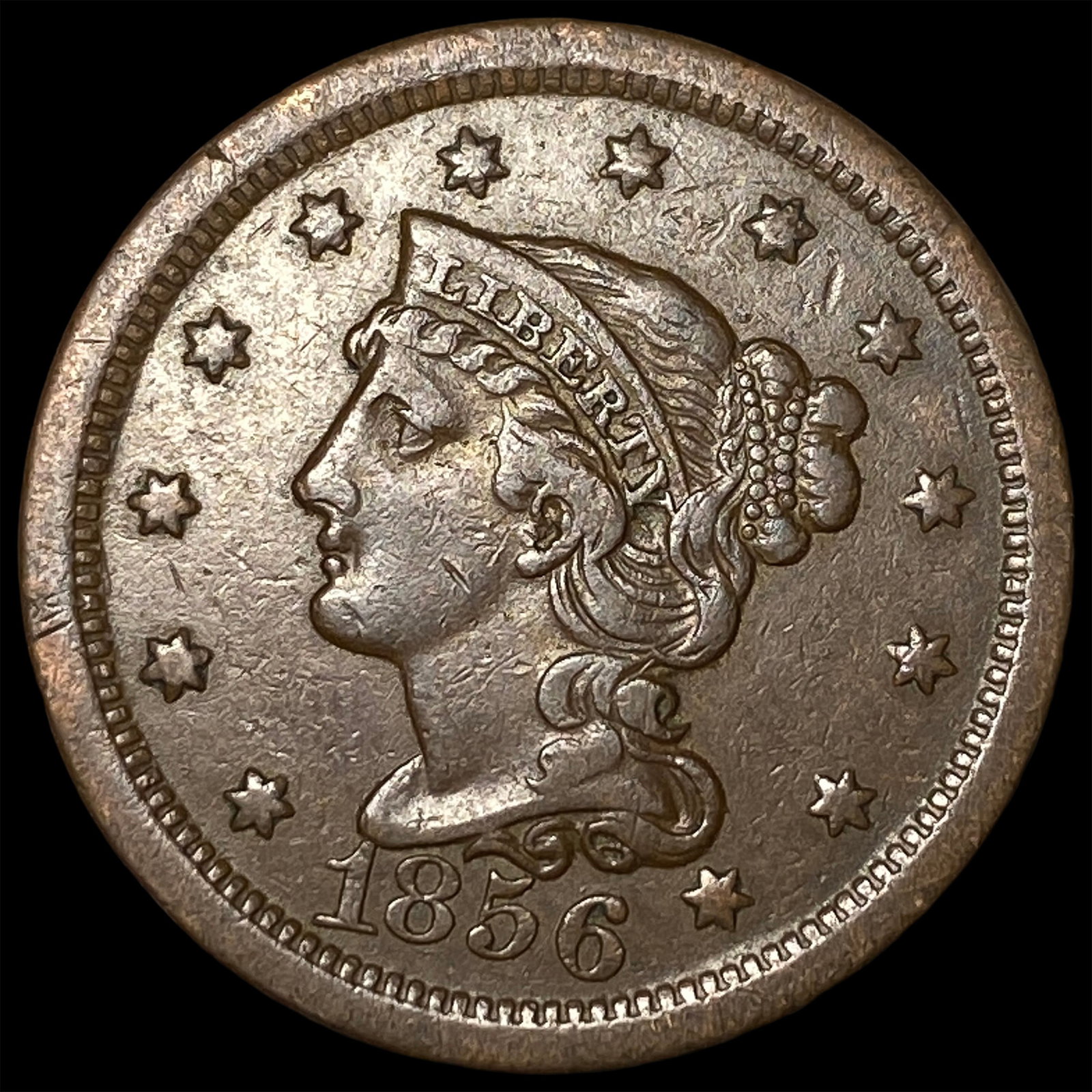 1856 Braided Hair Large Cent ABOUT UNCIRCULATED: 1856 Braided Hair Large Cent ABOUT UNCIRCULATED