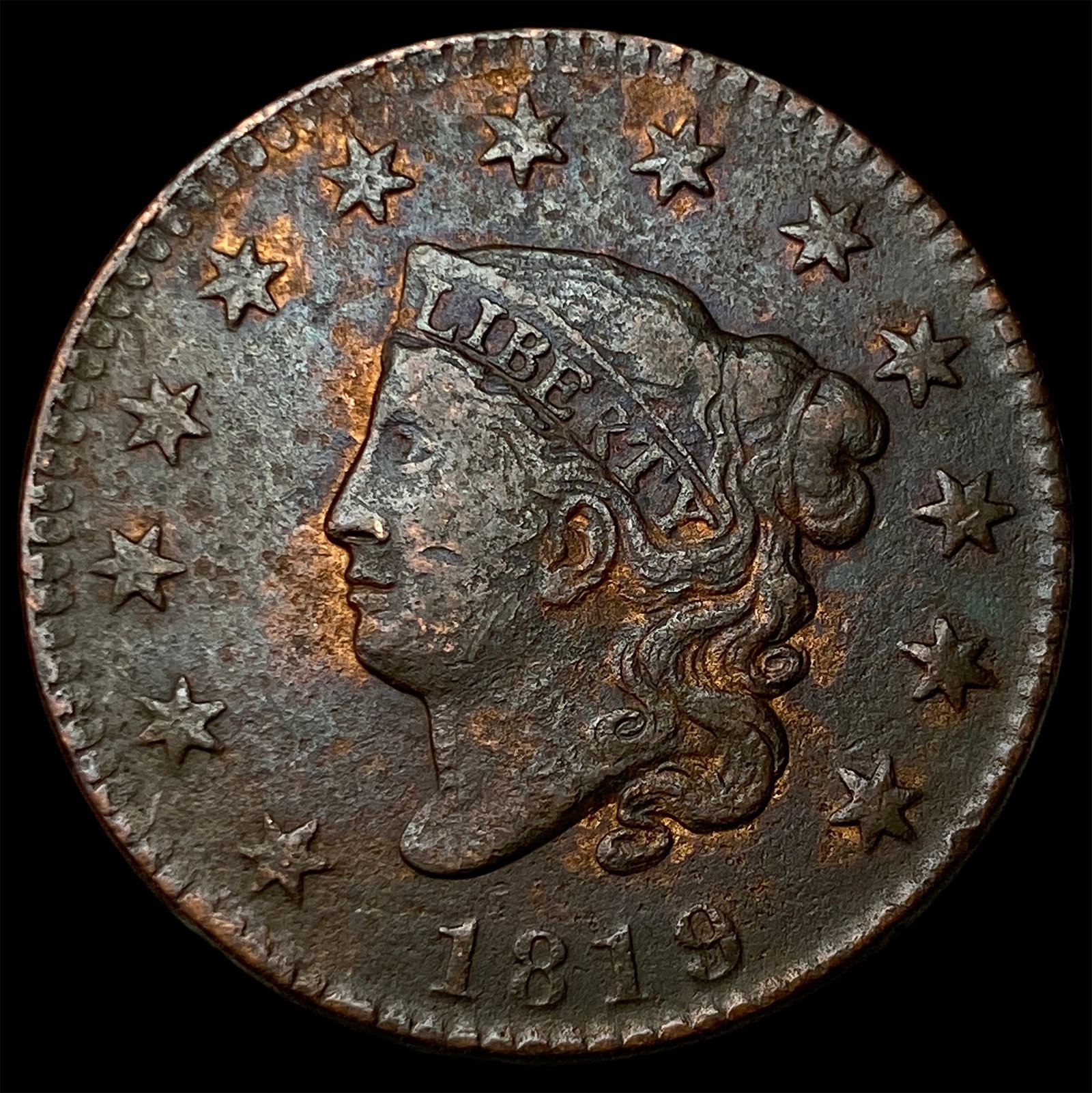 1819 Coronet Head Large Cent HIGH GRADE (1 of 2)