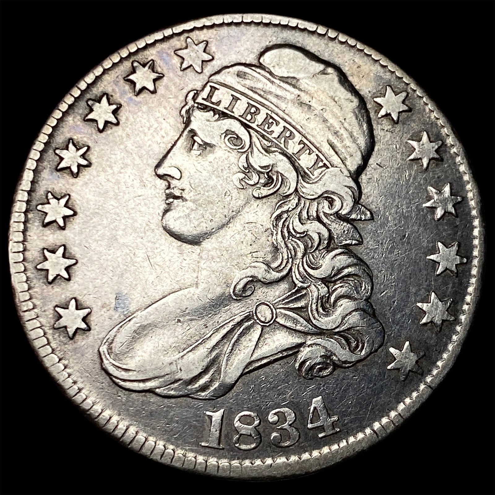 1834 Capped Bust Half Dollar NEARLY UNCIRCULATED: 1834 Capped Bust Half Dollar NEARLY UNCIRCULATED