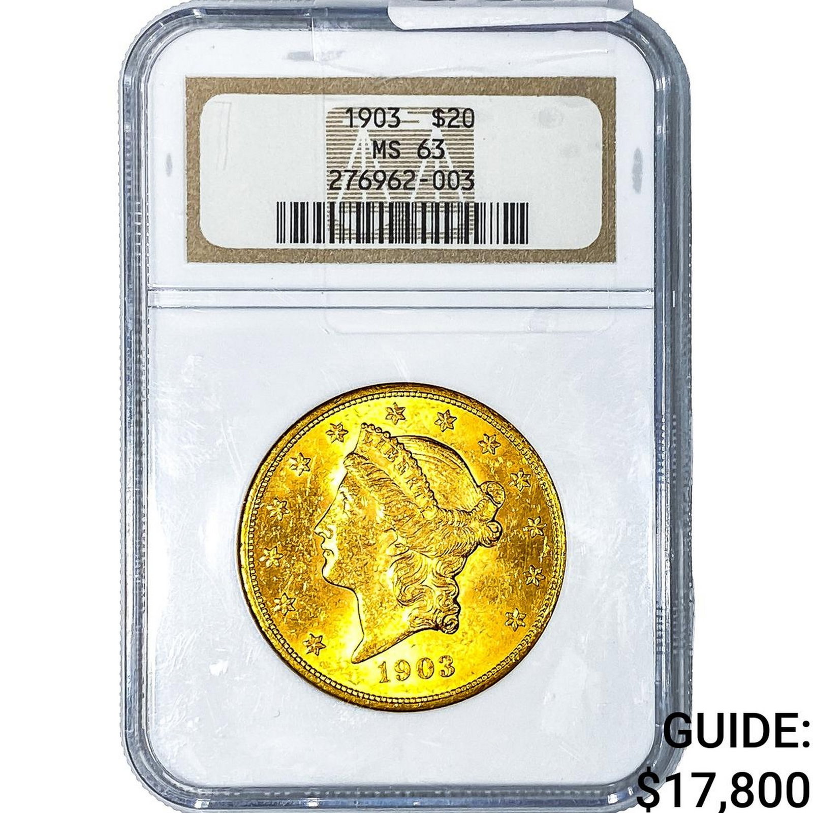 1903 $20 Gold Double Eagle NGC MS63: 1903 $20 Gold Double Eagle NGC MS63