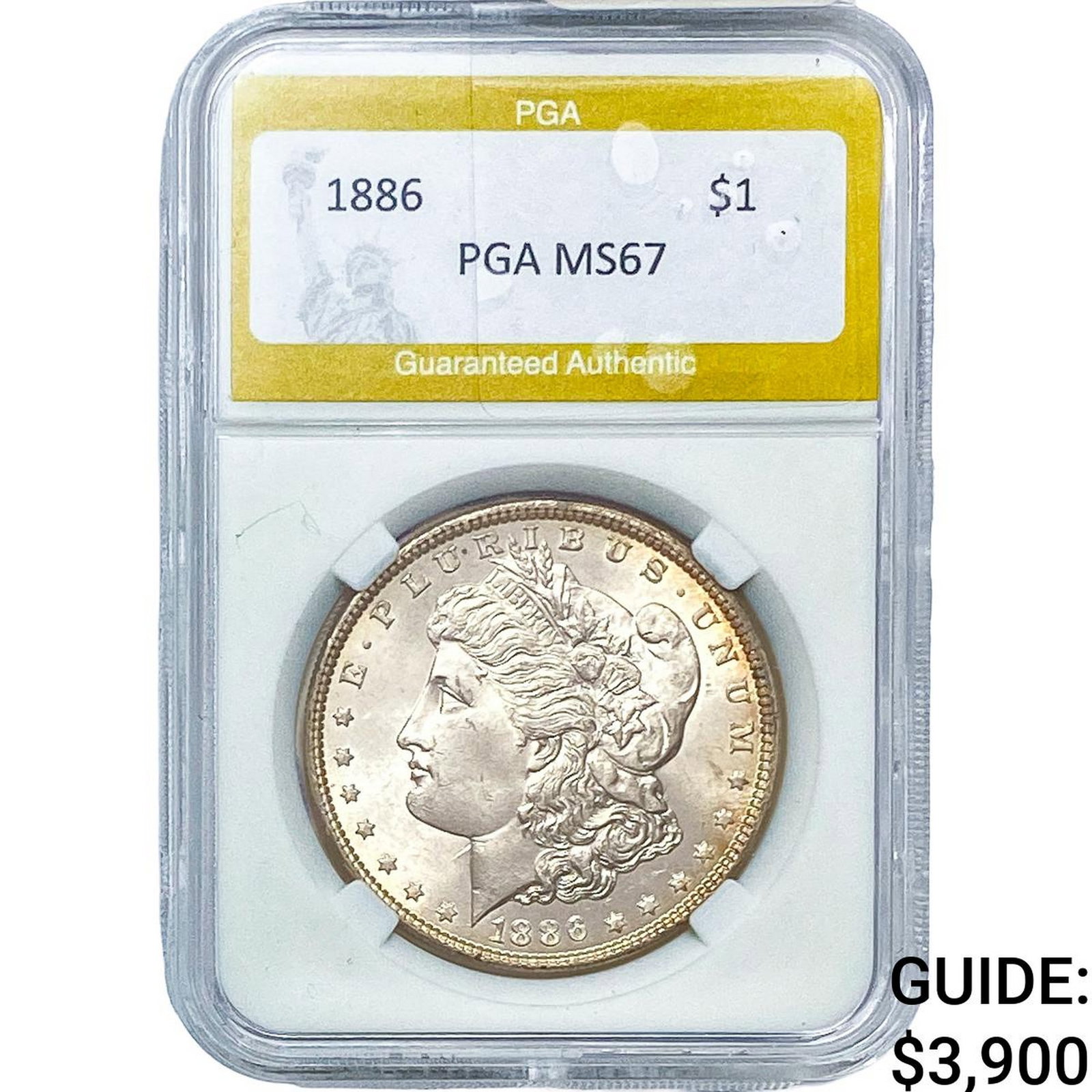 1886 Morgan Silver Dollar PGA MS67: 1886 Morgan Silver Dollar PGA MS67