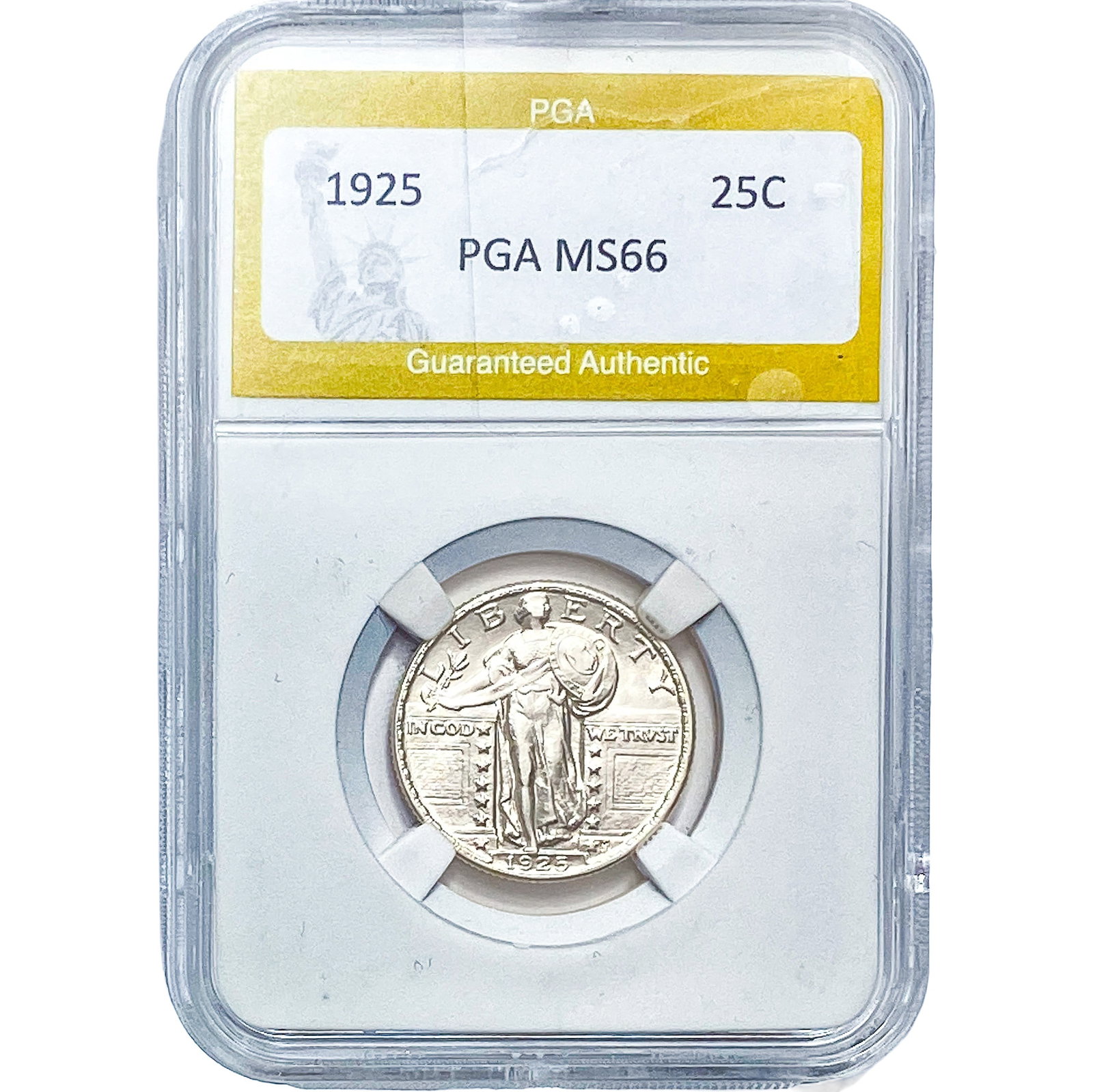 1925 Standing Liberty Quarter PGA MS66: 1925 Standing Liberty Quarter PGA MS66