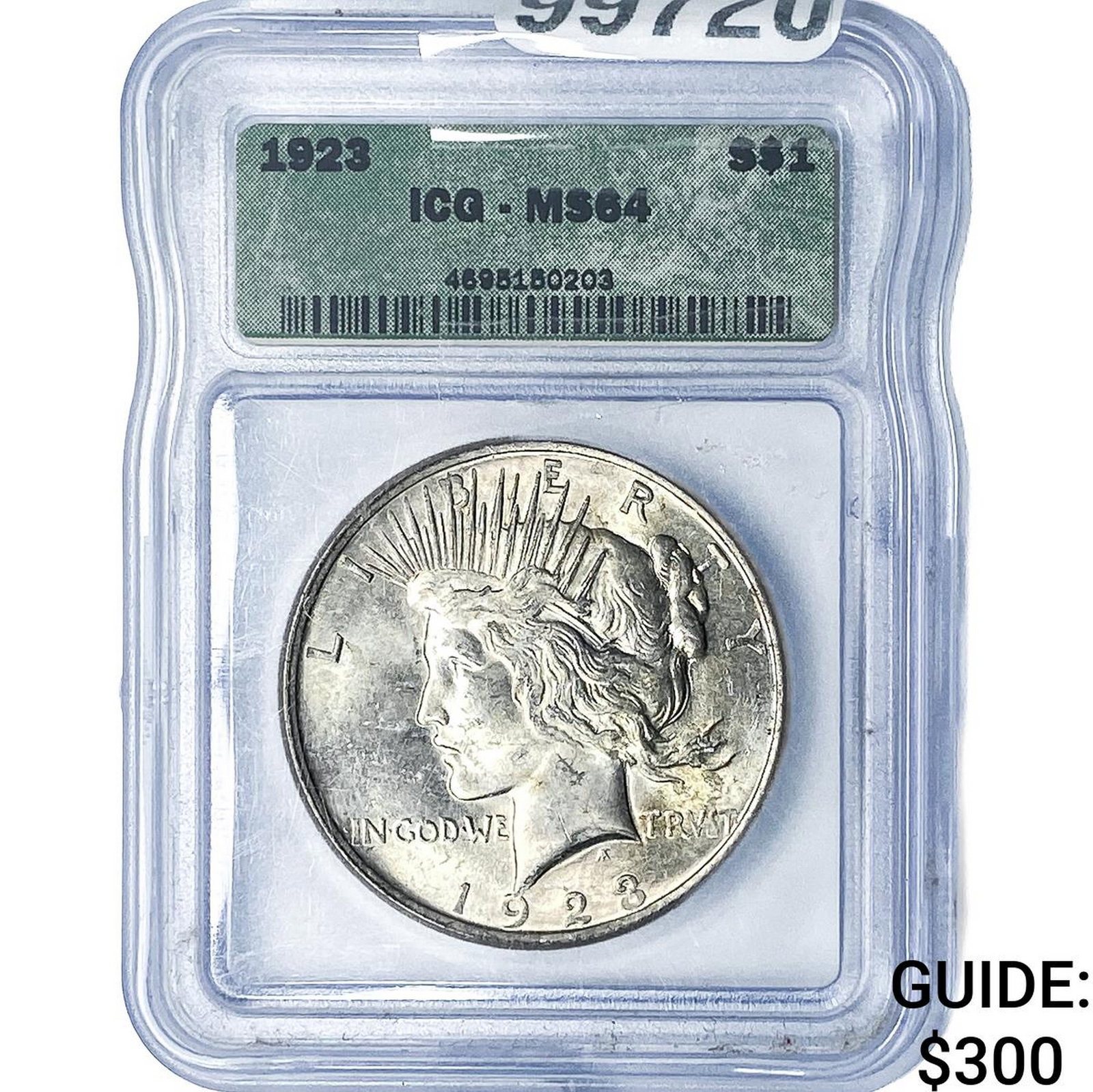 1923 Silver Peace Dollar ICG MS64: 1923 Silver Peace Dollar ICG MS64