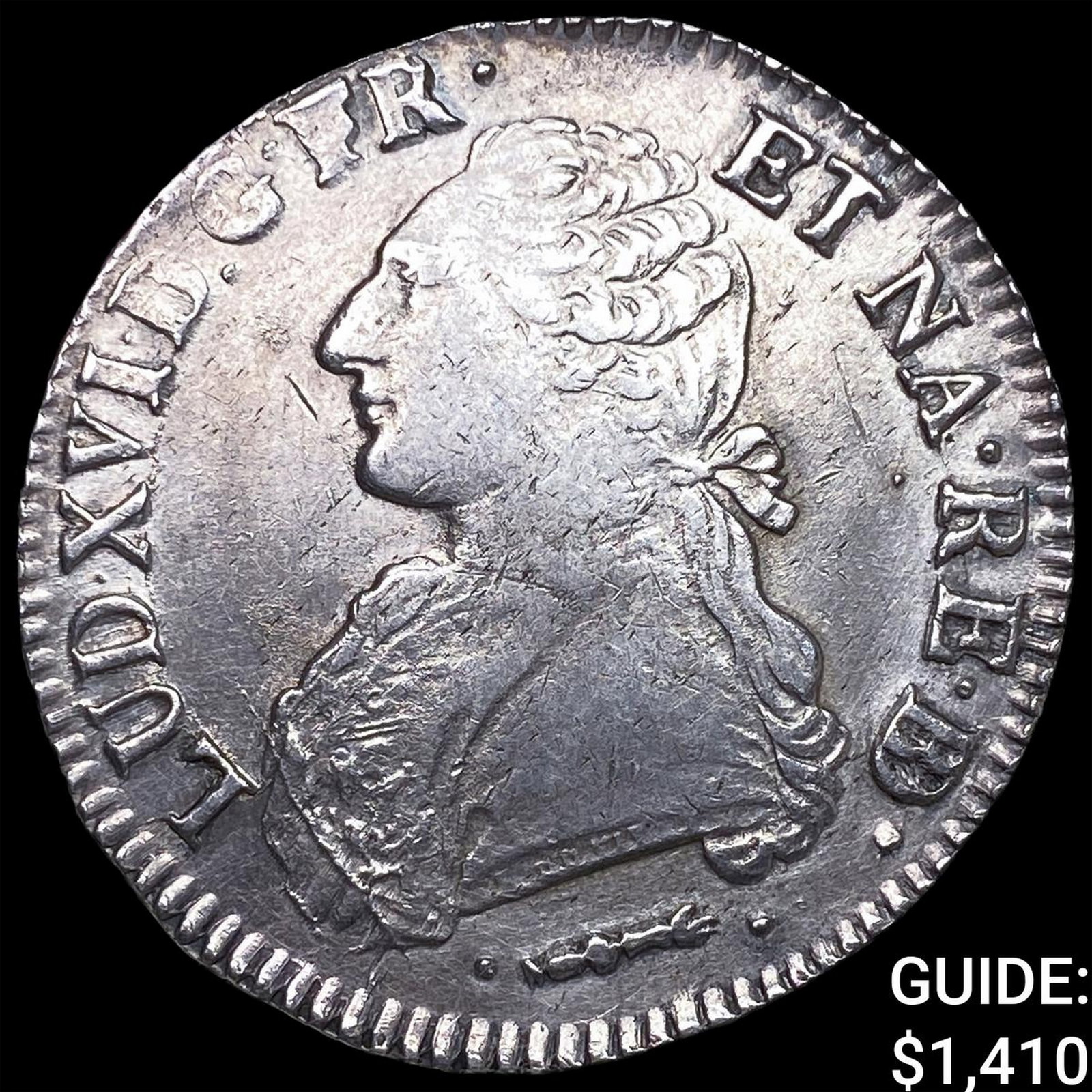 1783P France Silver 1 Ecu KM 572: 1783P France Silver 1 Ecu KM 572