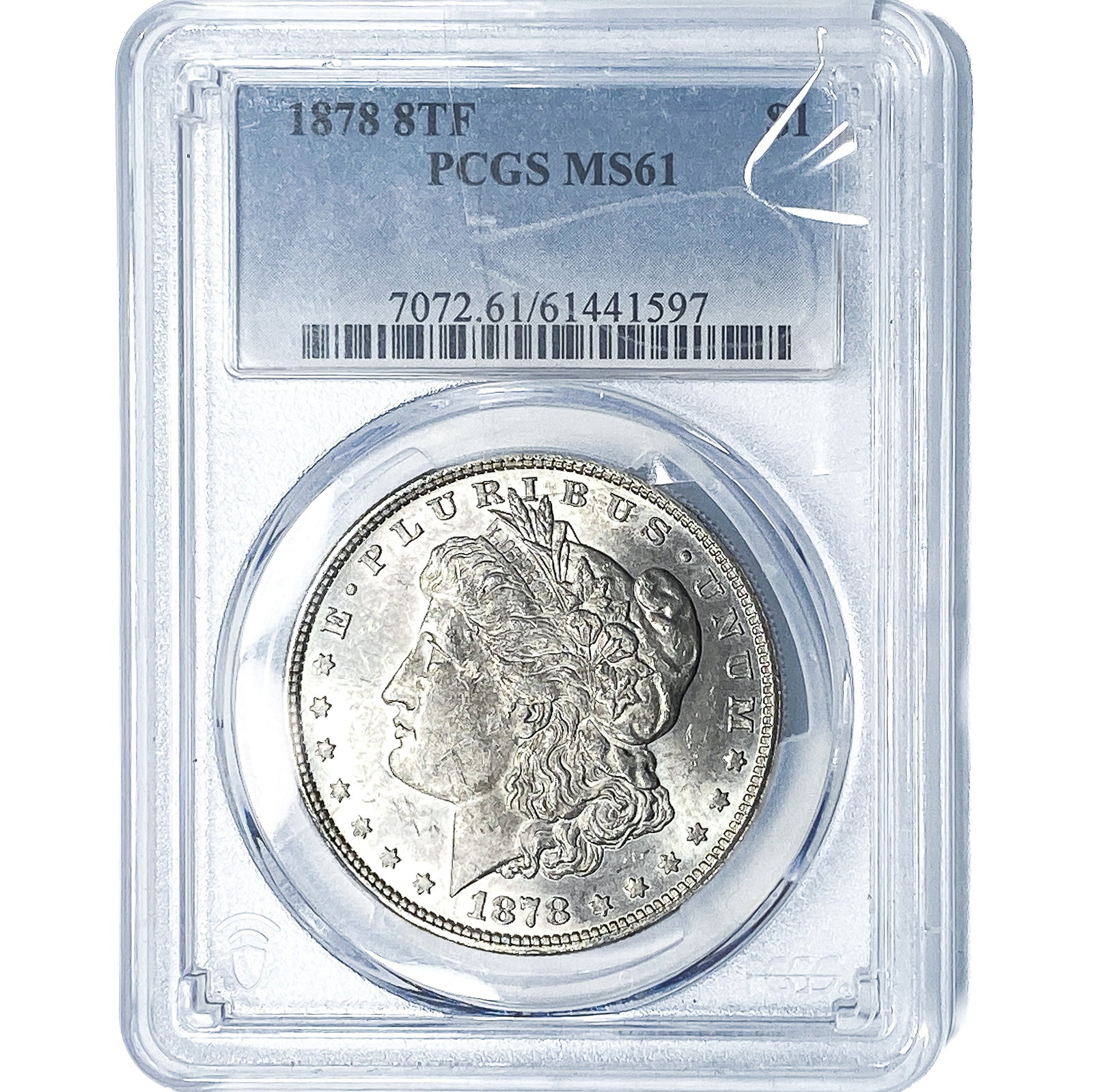 1878 8TF Morgan Silver Dollar PCGS MS61: 1878 8TF Morgan Silver Dollar PCGS MS61