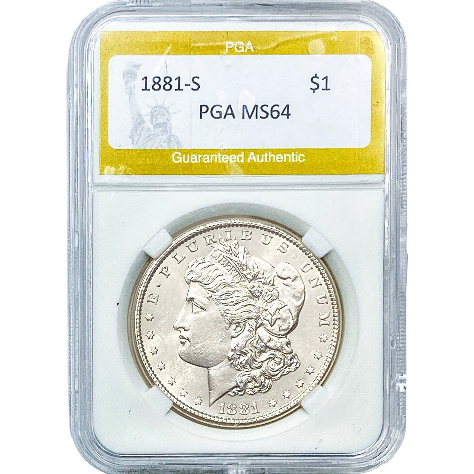 1881-S Morgan Silver Dollar PGA MS64: 1881-S Morgan Silver Dollar PGA MS64