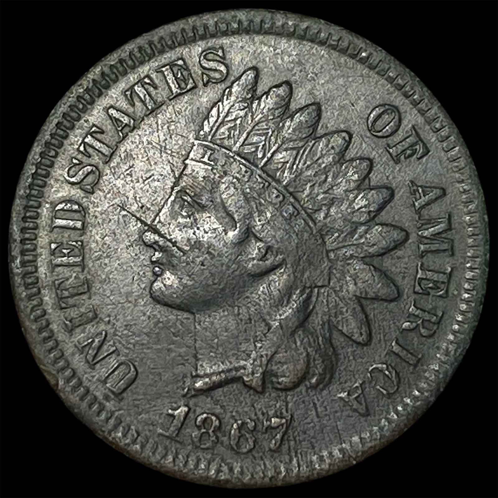 1867 Indian Head Cent NEARLY UNCIRCULATED: 1867 Indian Head Cent NEARLY UNCIRCULATED