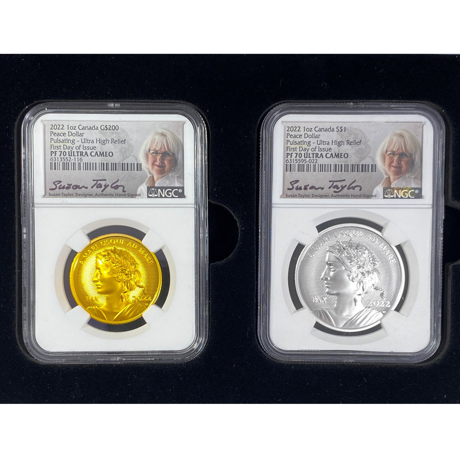 2022 RCM Peace Dollar Set W/Box 1oz Gold&1oz Silver (1 of 3)
