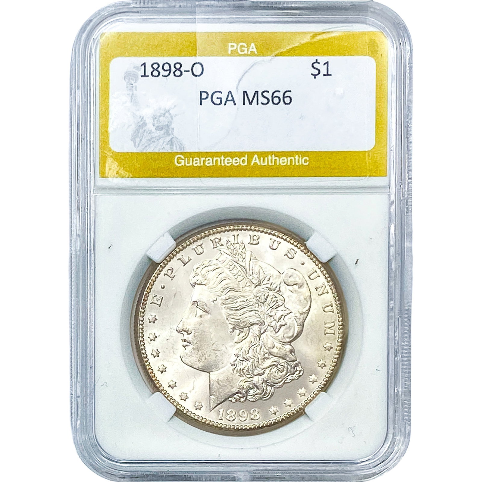 1898-O Morgan Silver Dollar PGA MS66: 1898-O Morgan Silver Dollar PGA MS66