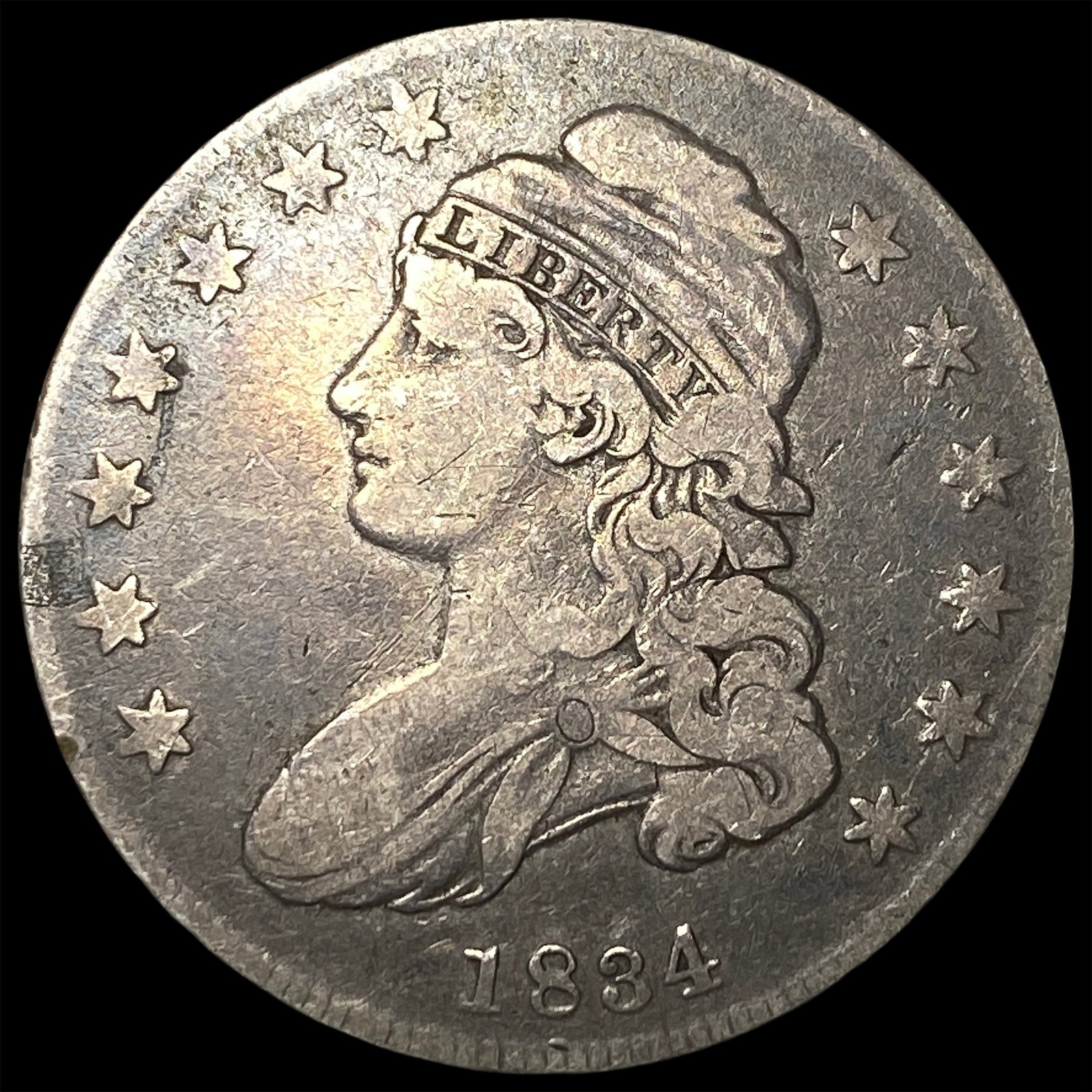 1834 Silver Capped Bust Half Dollar LIGHTLY CIRCULATED: 1834 Silver Capped Bust Half Dollar LIGHTLY CIRCULATED