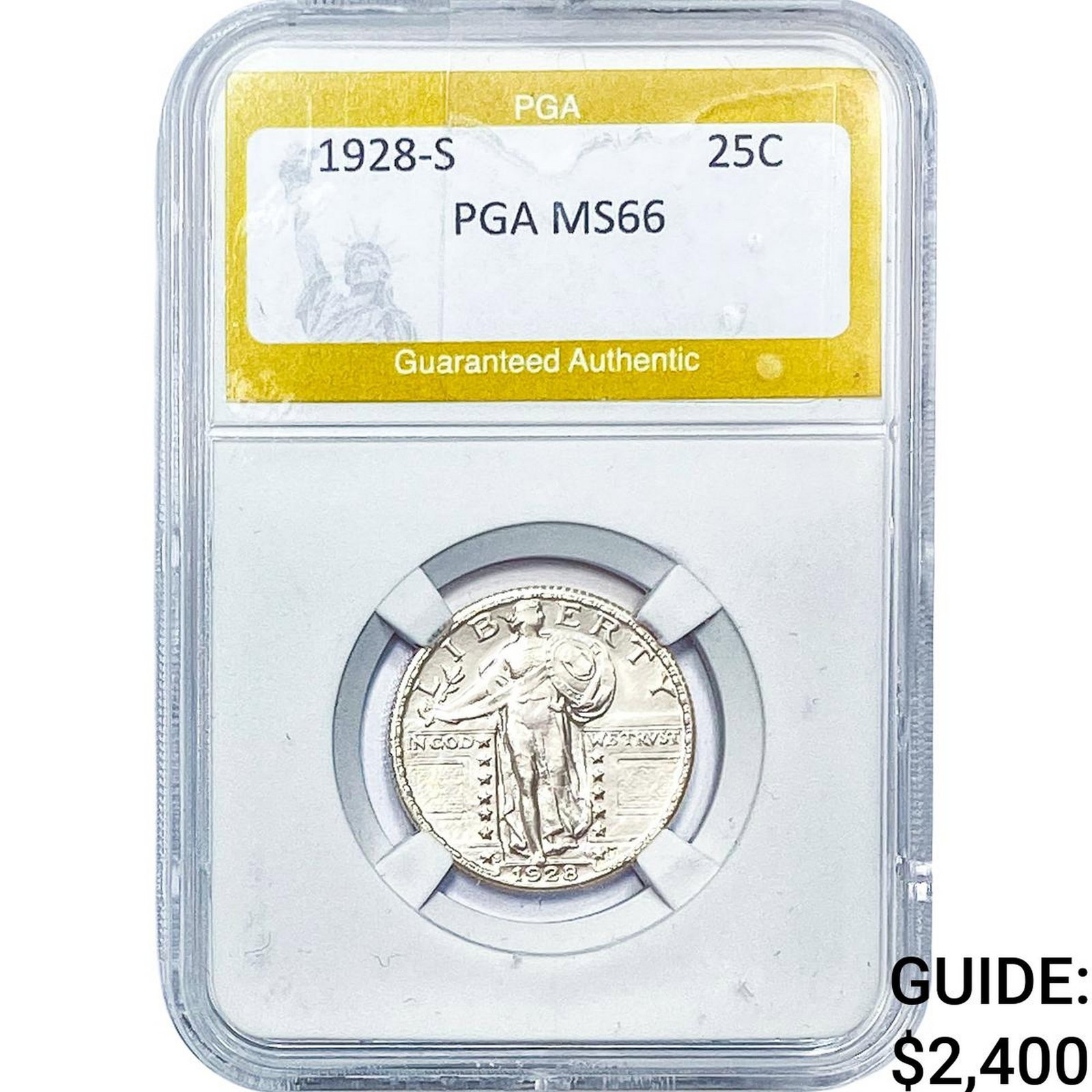 1928-S Standing Liberty Quarter PGA MS66: 1928-S Standing Liberty Quarter PGA MS66