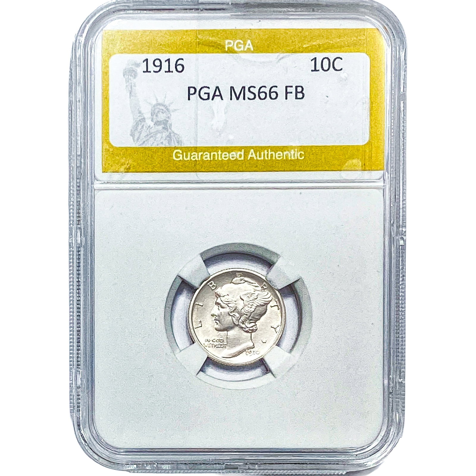 1916 Mercury Silver Dime PGA MS66FB: 1916 Mercury Silver Dime PGA MS66FB
