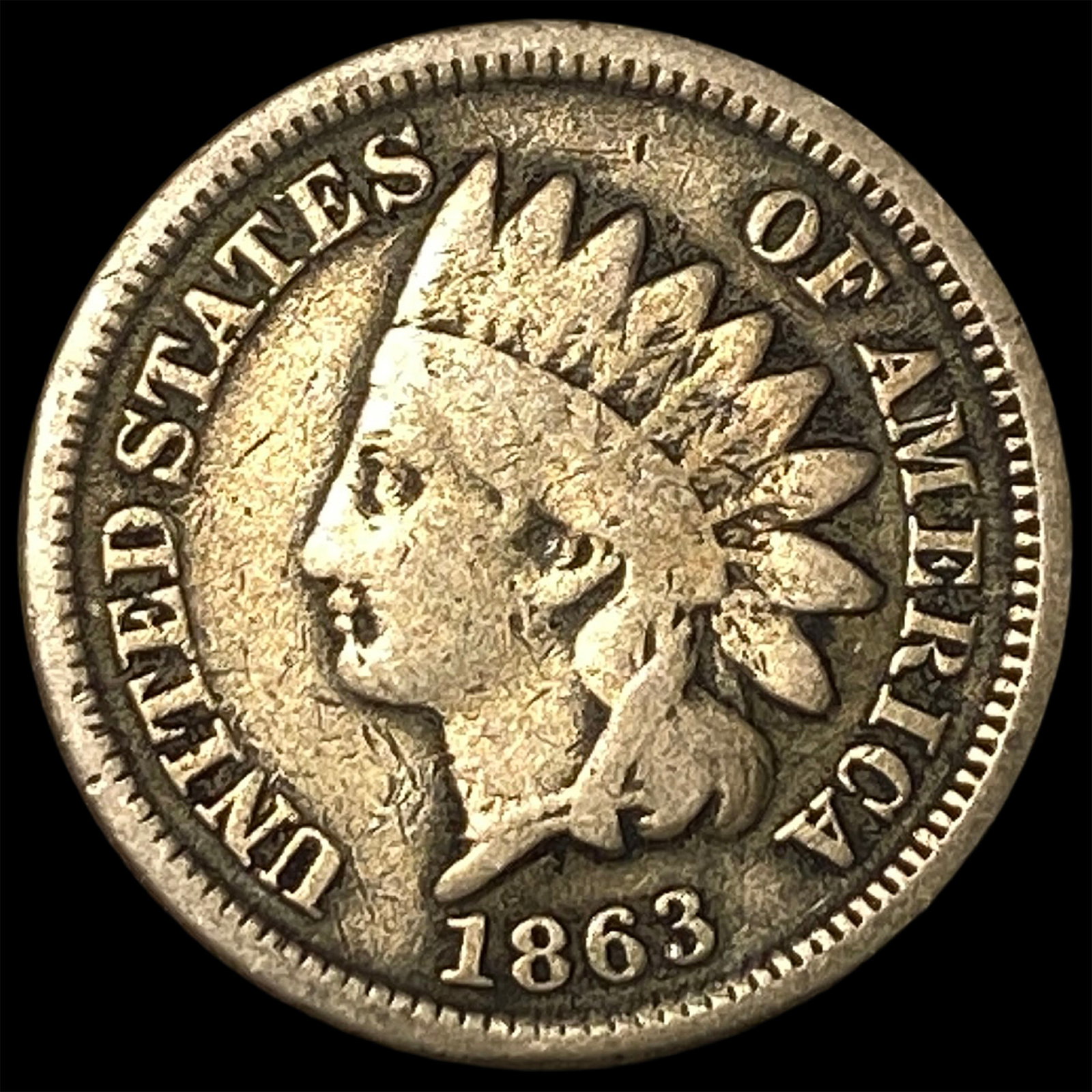 1863 Indian Head Cent NICELY CIRCULATED: 1863 Indian Head Cent NICELY CIRCULATED