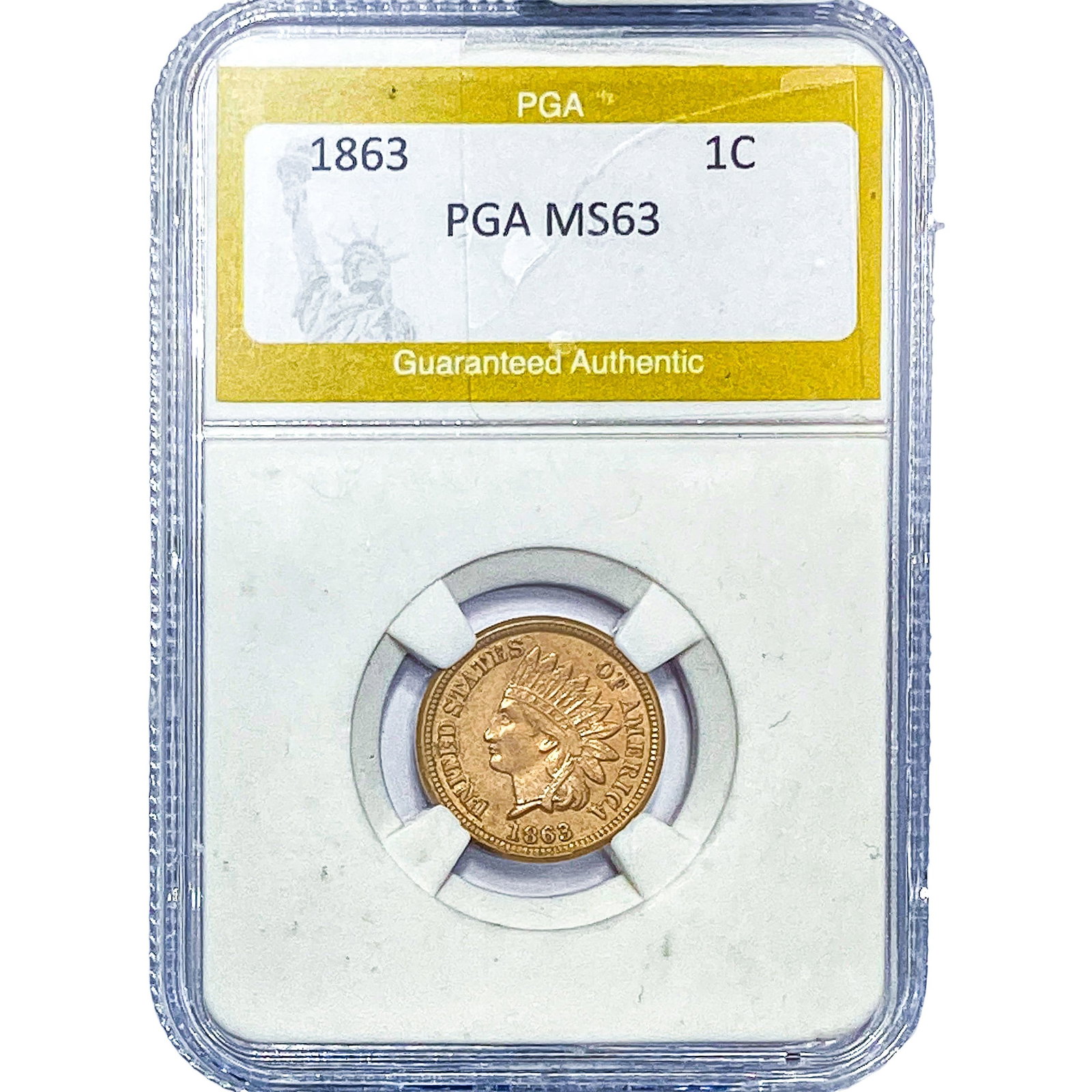 1863 Indian Head Cent PGA MS63: 1863 Indian Head Cent PGA MS63