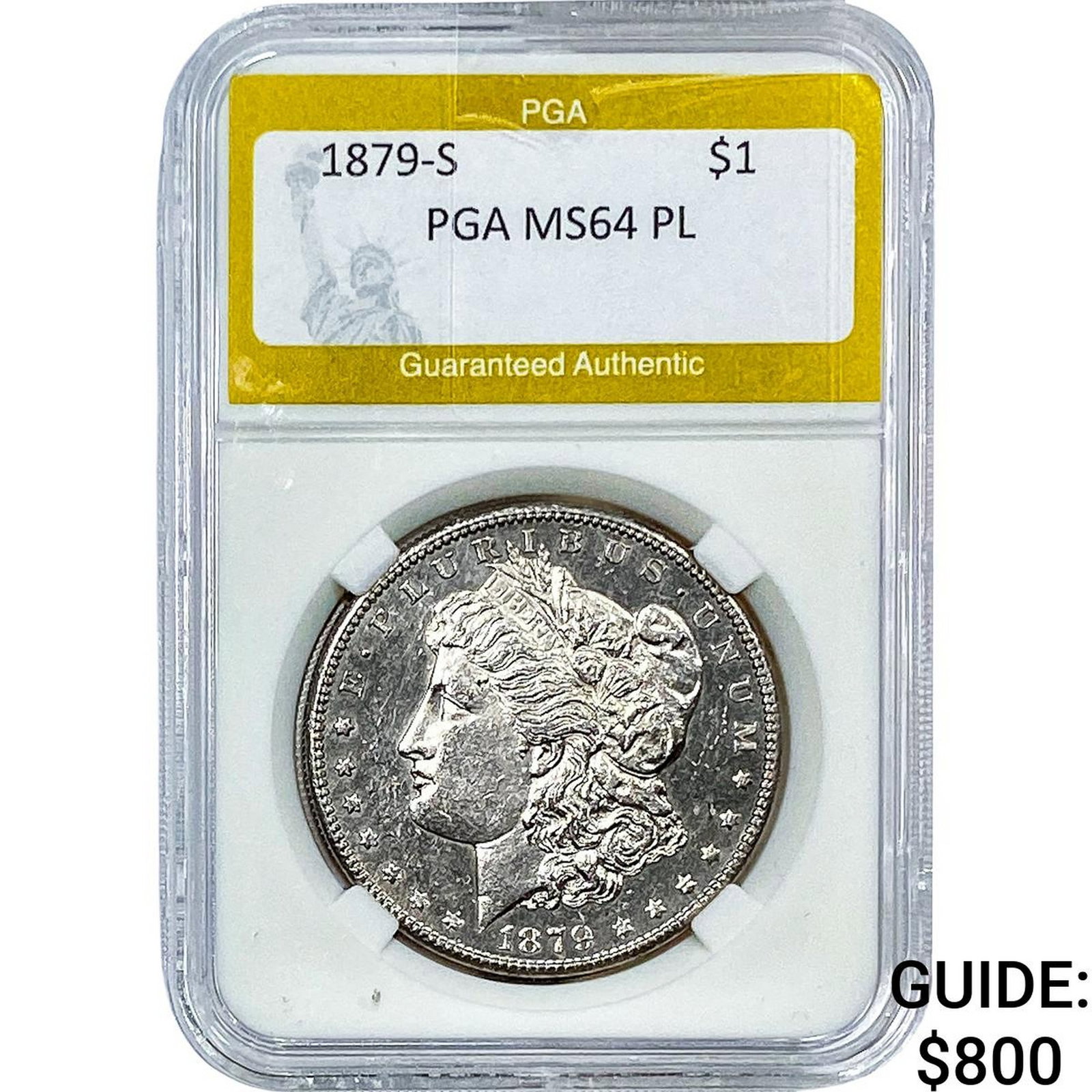 1879-S Morgan Silver Dollar PGA MS64PL: 1879-S Morgan Silver Dollar PGA MS64PL