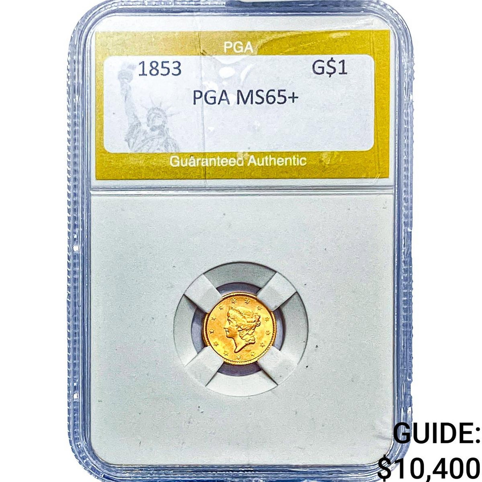 1853 Rare Gold Dollar PGA MS65+: 1853 Rare Gold Dollar PGA MS65+
