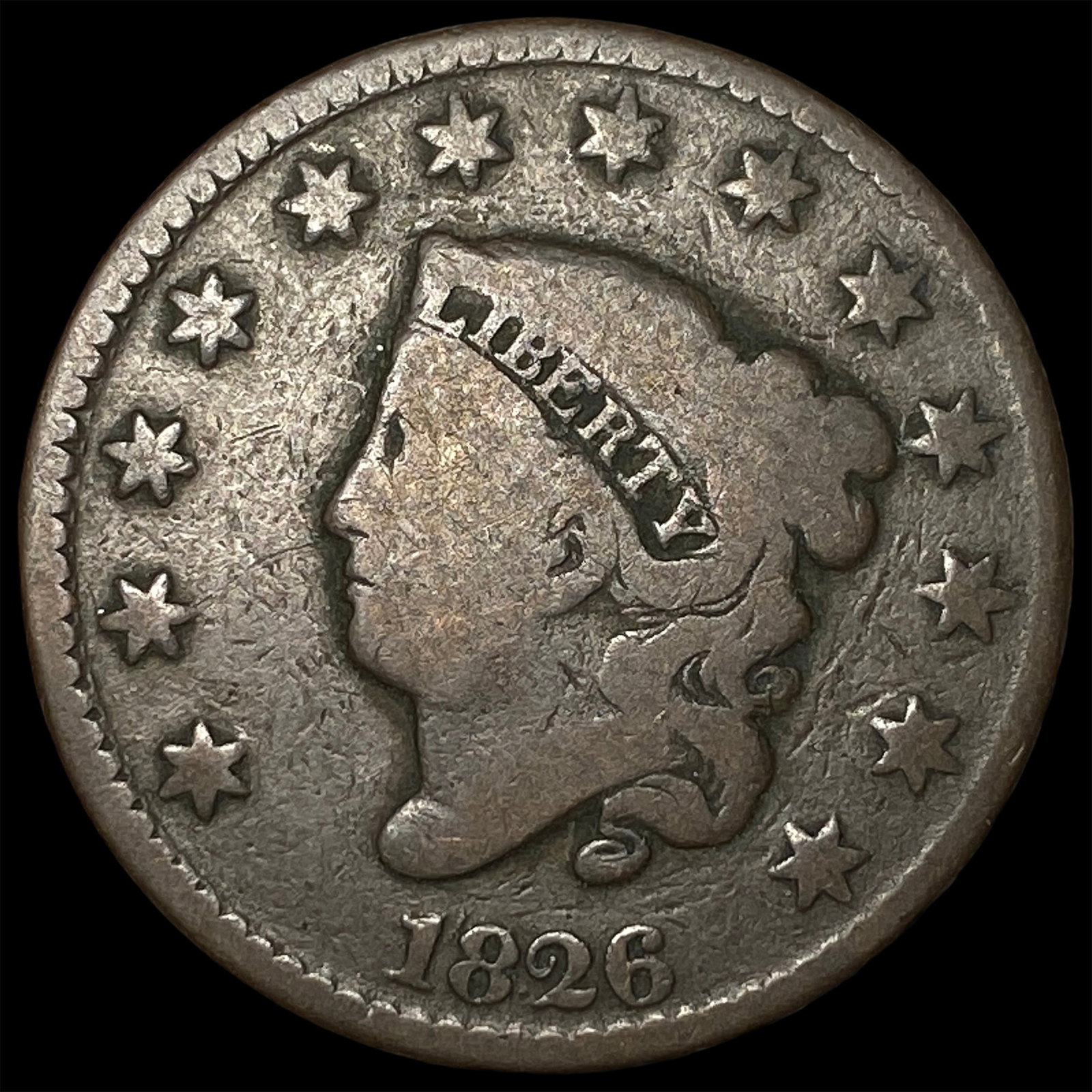 1826 Coronet Head Large Cent NICELY CIRCULATED (1 of 2)