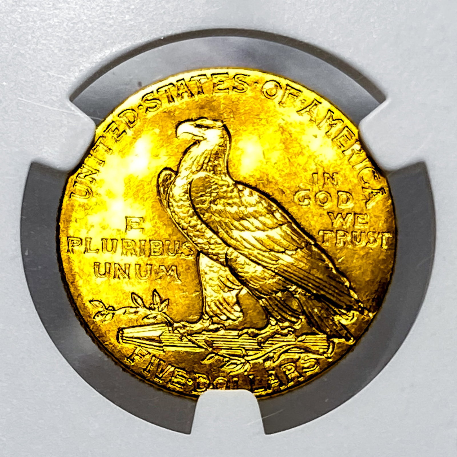 1908 $5 Gold Half Eagle NGC MS63 - 4