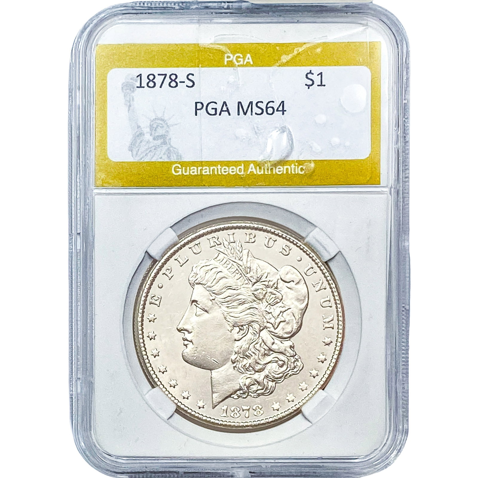 1878-S Morgan Silver Dollar PGA MS64: 1878-S Morgan Silver Dollar PGA MS64