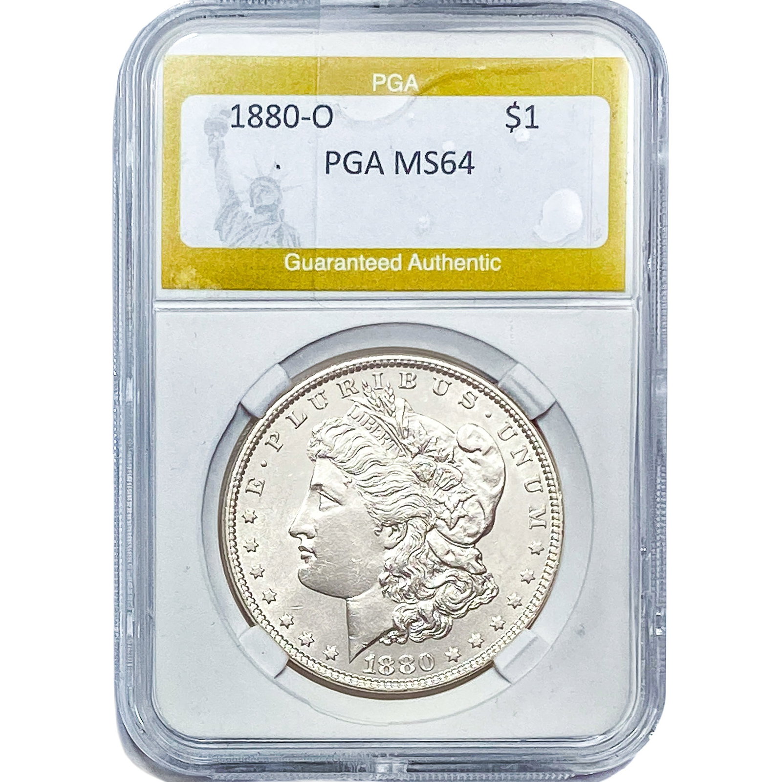 1880-O Morgan Silver Dollar PGA MS64: 1880-O Morgan Silver Dollar PGA MS64