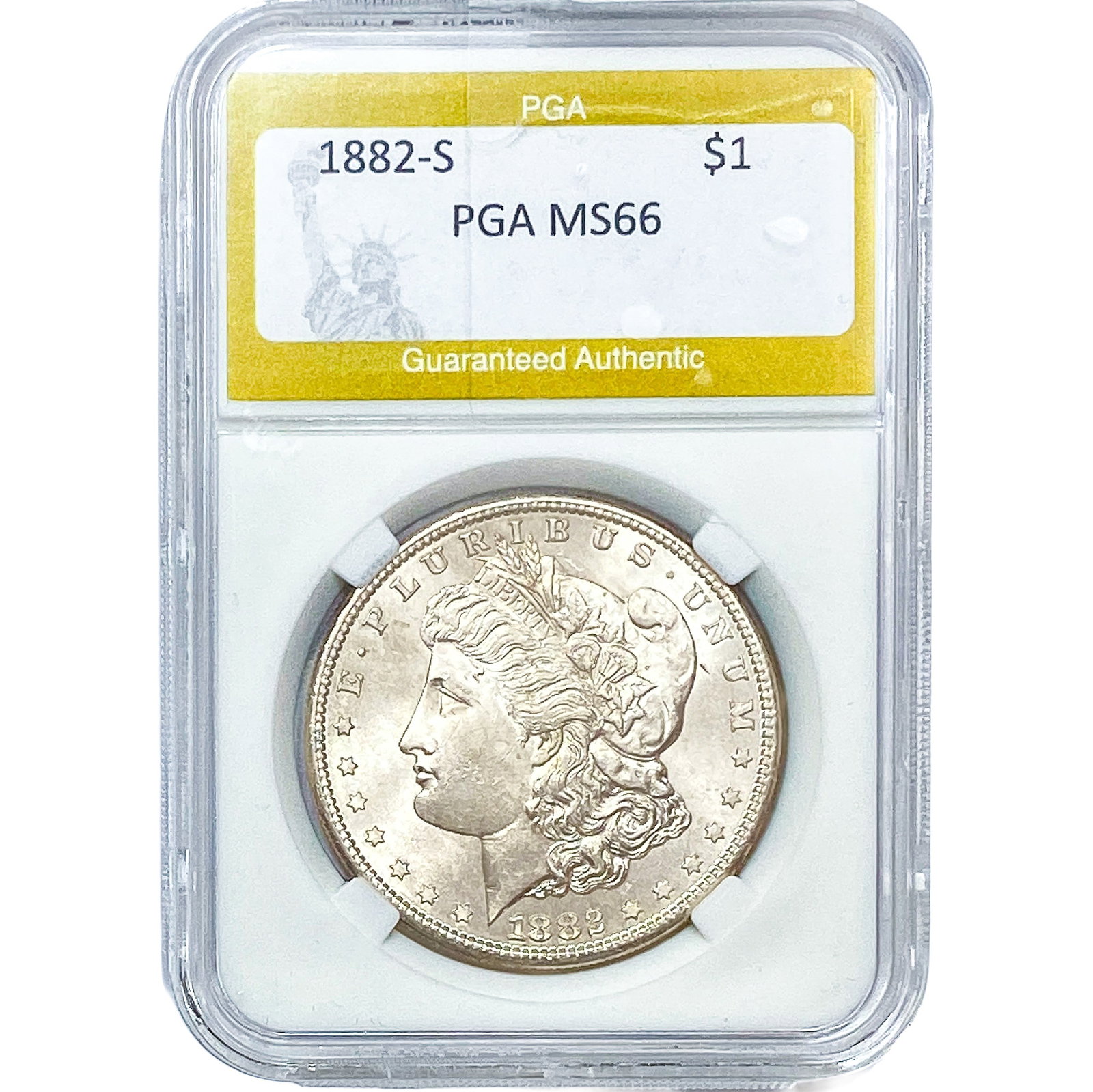 1882-S Morgan Silver Dollar PGA MS66: 1882-S Morgan Silver Dollar PGA MS66