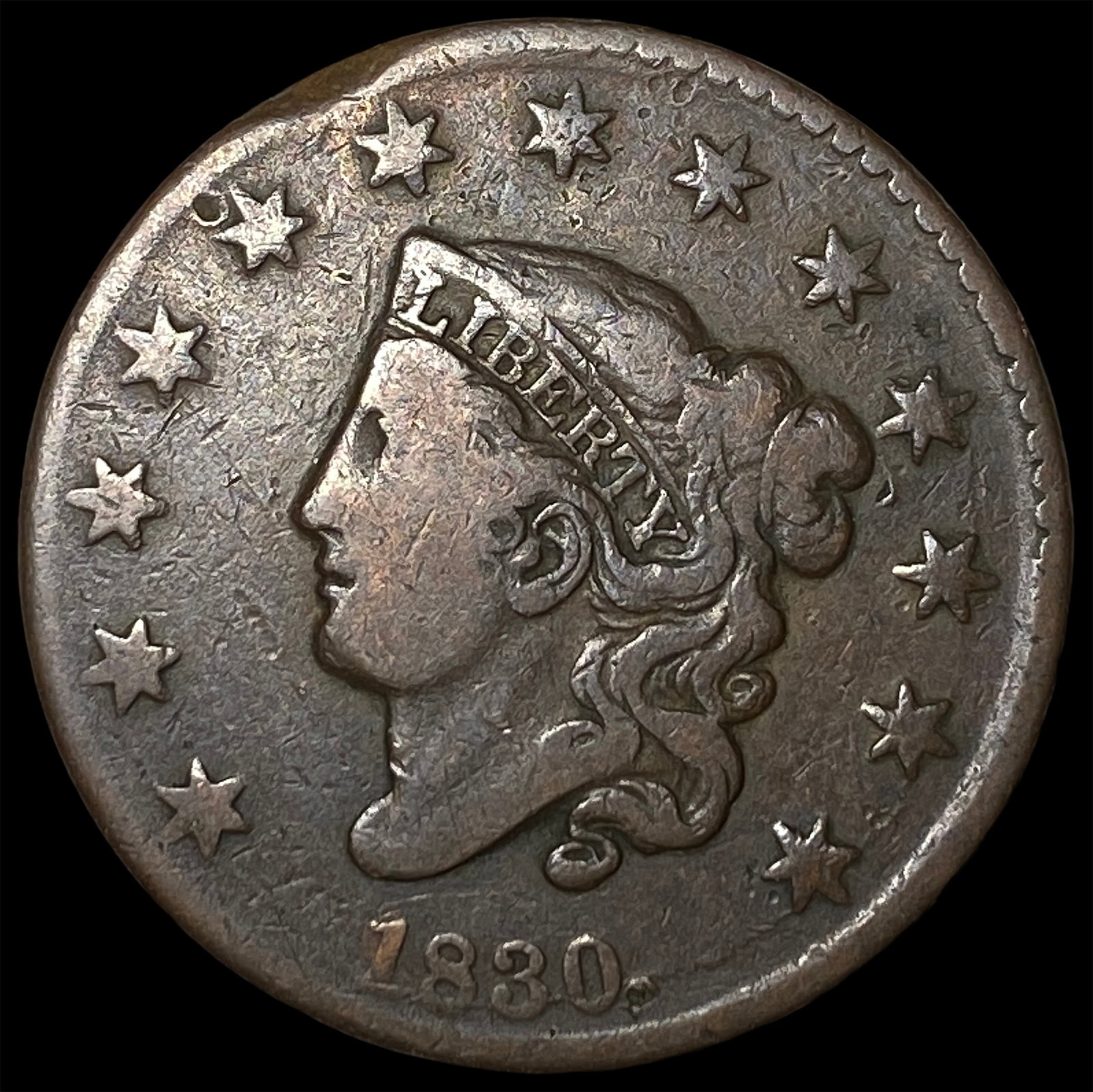 1830 Coronet Head Large Cent LIGHTLY CIRCULATED: 1830 Coronet Head Large Cent LIGHTLY CIRCULATED