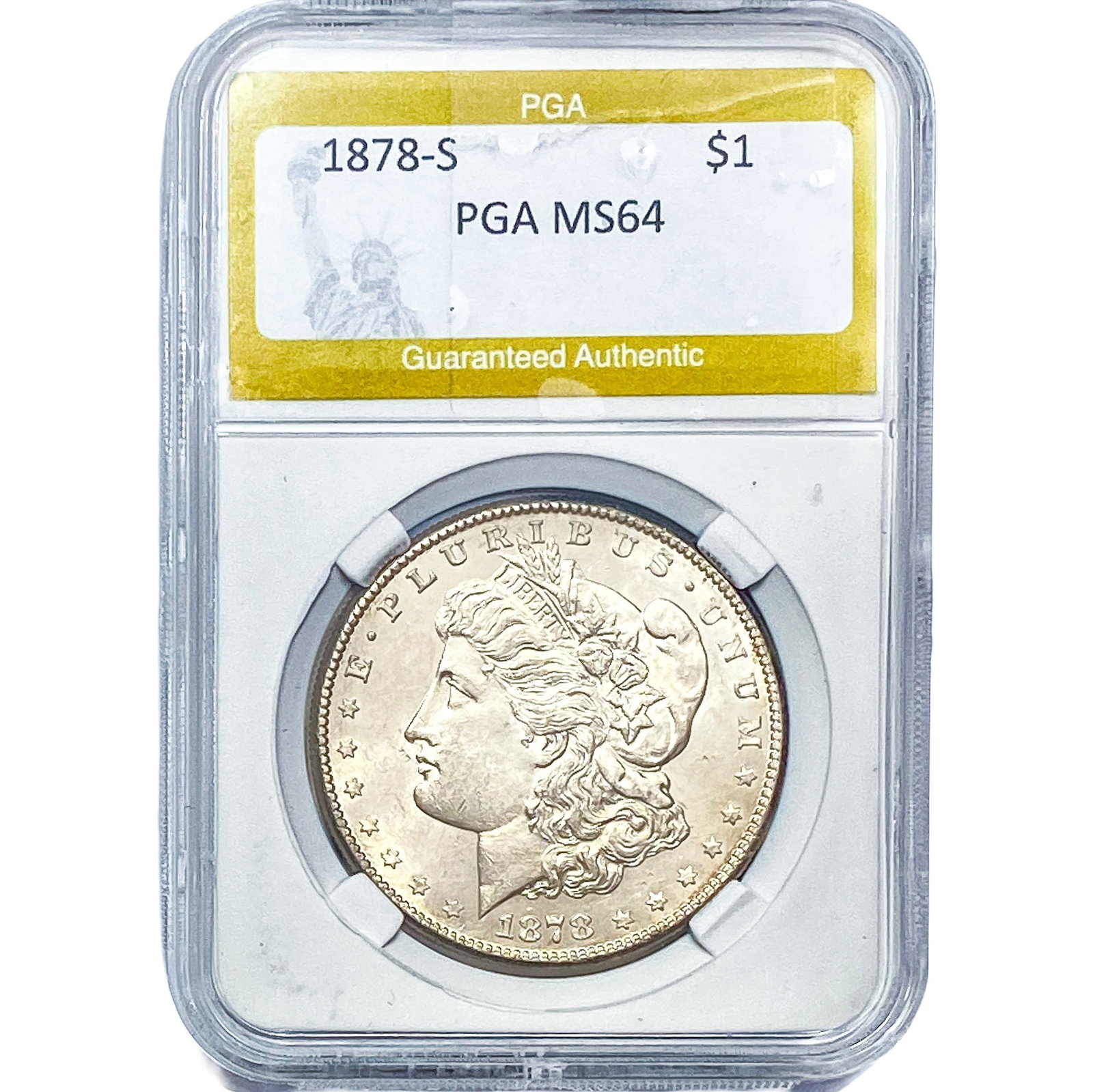 1878-S Morgan Silver Dollar PGA MS64: 1878-S Morgan Silver Dollar PGA MS64