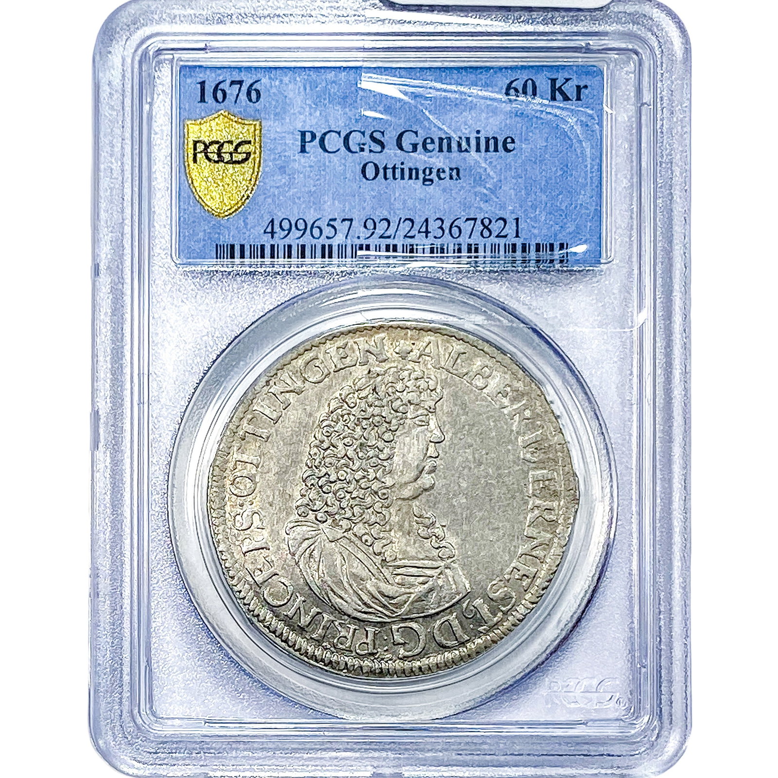 1676 Ottingen Silver 60 Kreuzer PCGS Genuine: 1676 Ottingen Silver 60 Kreuzer PCGS Genuine